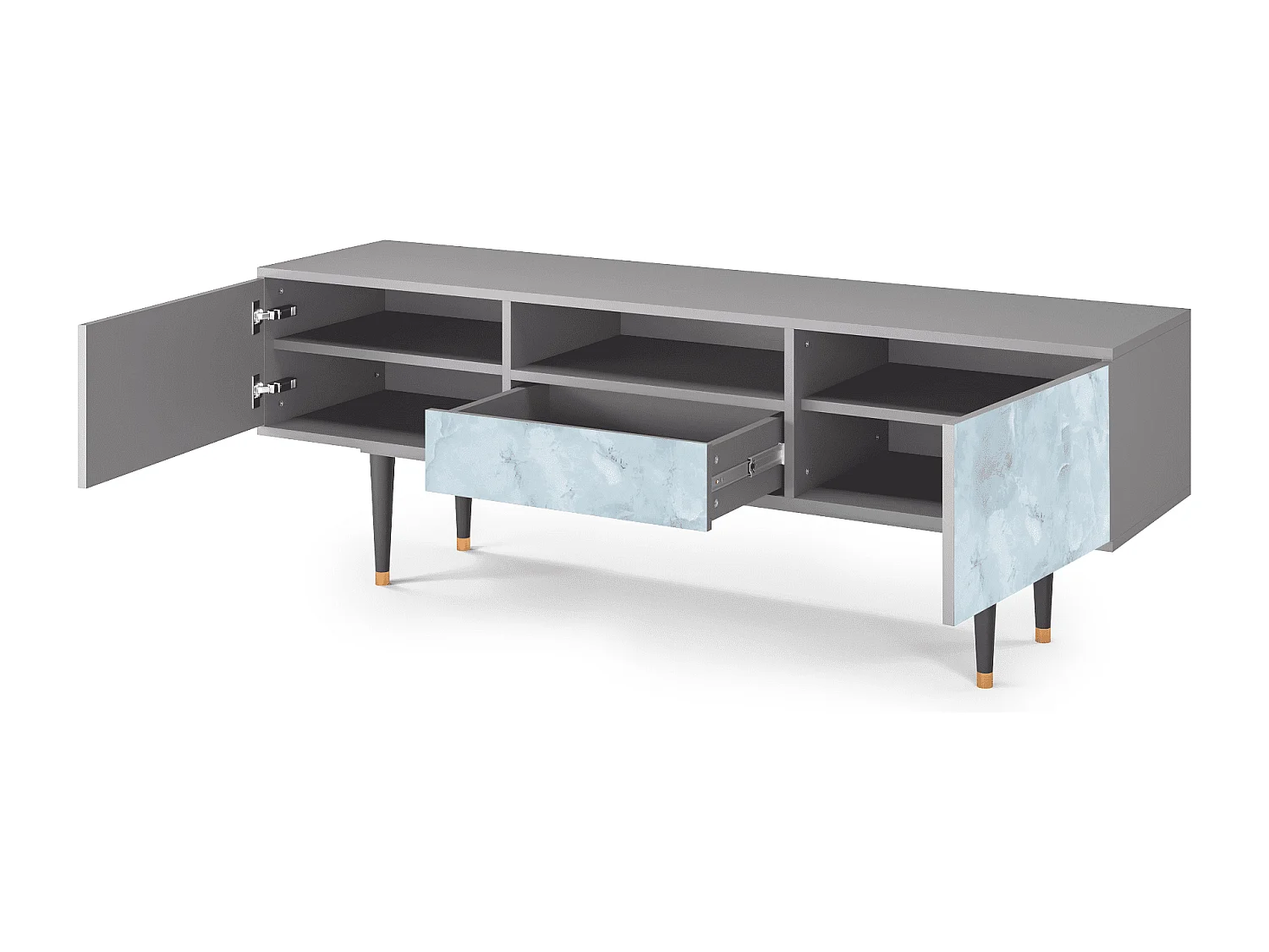 Meuble TV - 170х59х41 cm - T6 - Glacial Colour, Gris