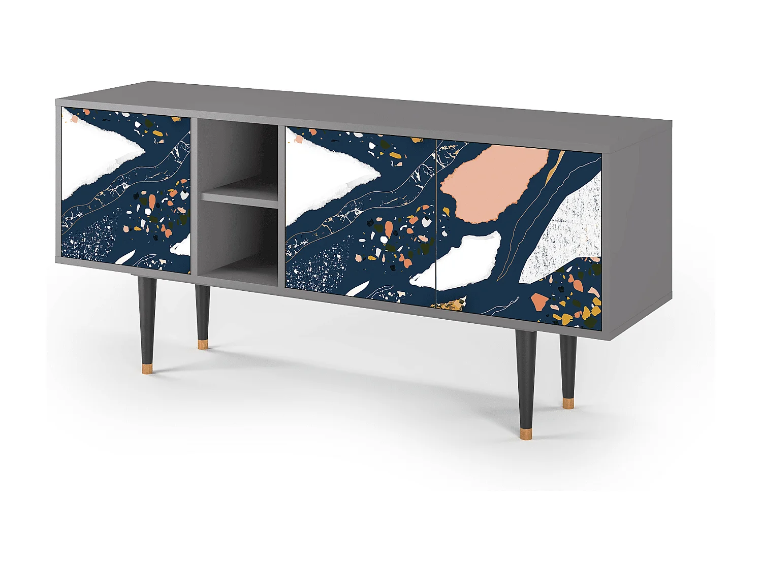 Szafka RTV - 150х69х41 cm - T5 - Nude Iceberg, Szary