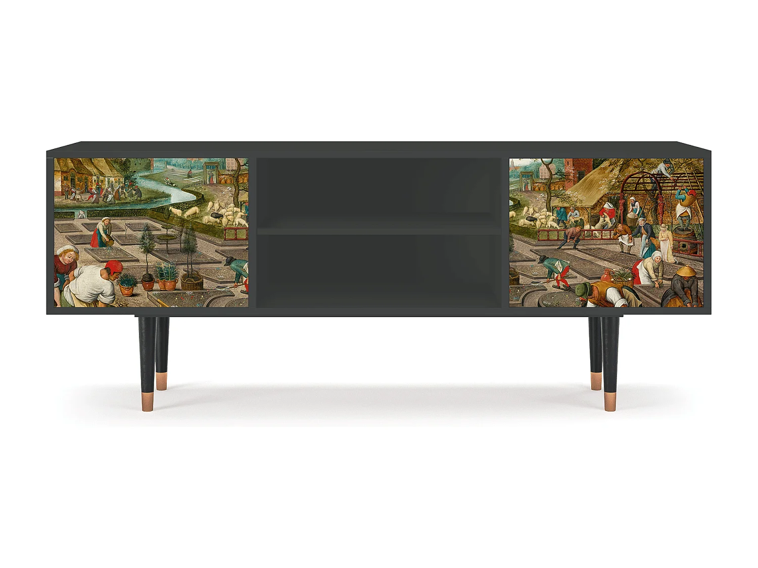 Mueble de TV - 170х69х48 cm - T2 - The Younger - Spring, Antracita