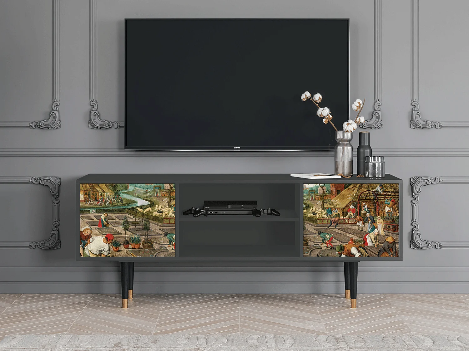 Meuble TV - 170х69х48 cm - T2 - The Younger - Spring, Anthracite