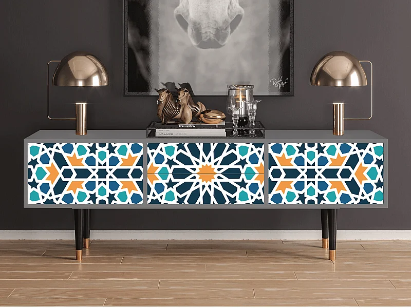 Mueble de TV - 170х59х48 cm - T4 - Kaleidoscope, Gris