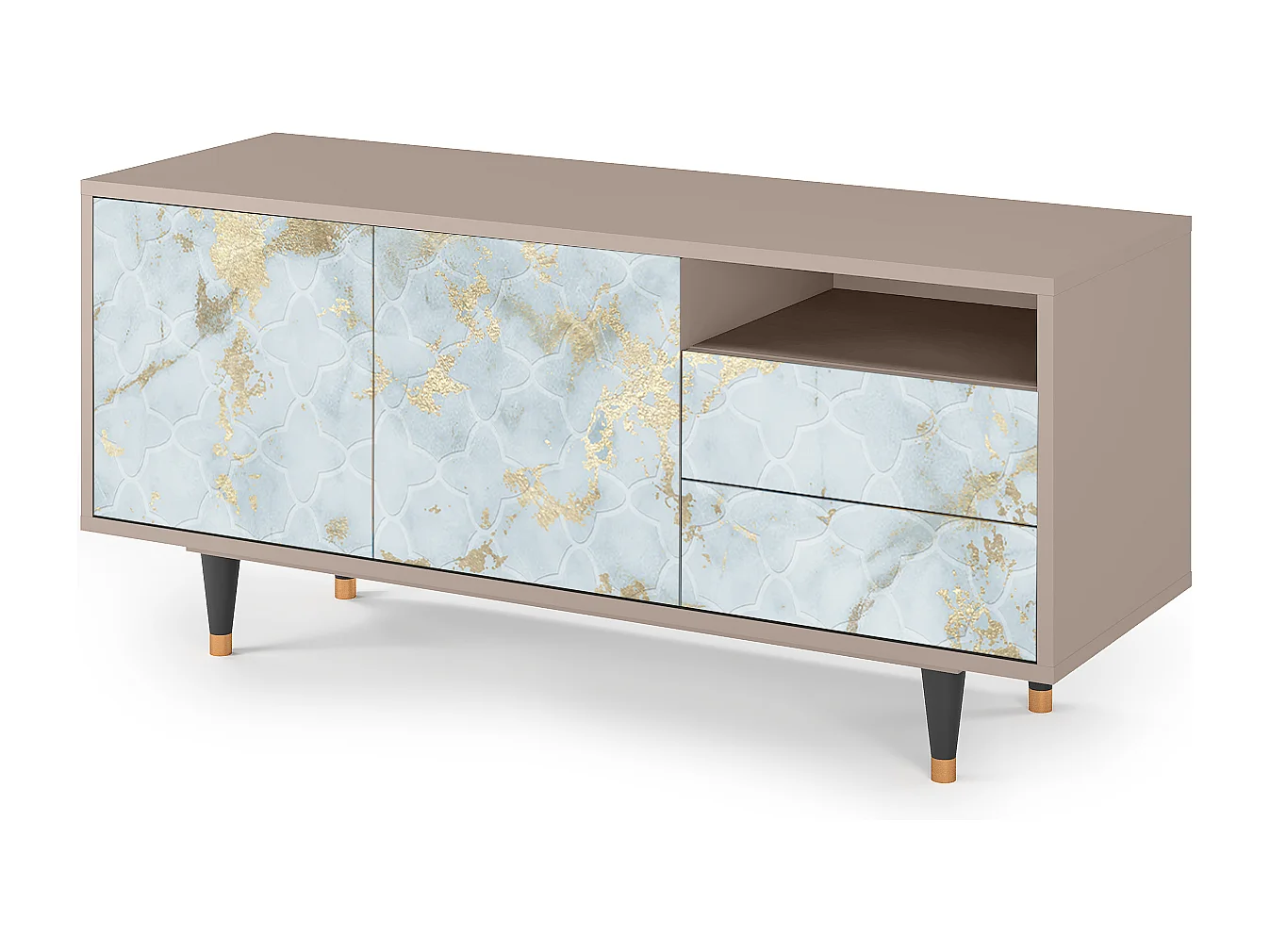 Mobile TV - 125х56х41 cm - T7 - Golden Waves, Latte