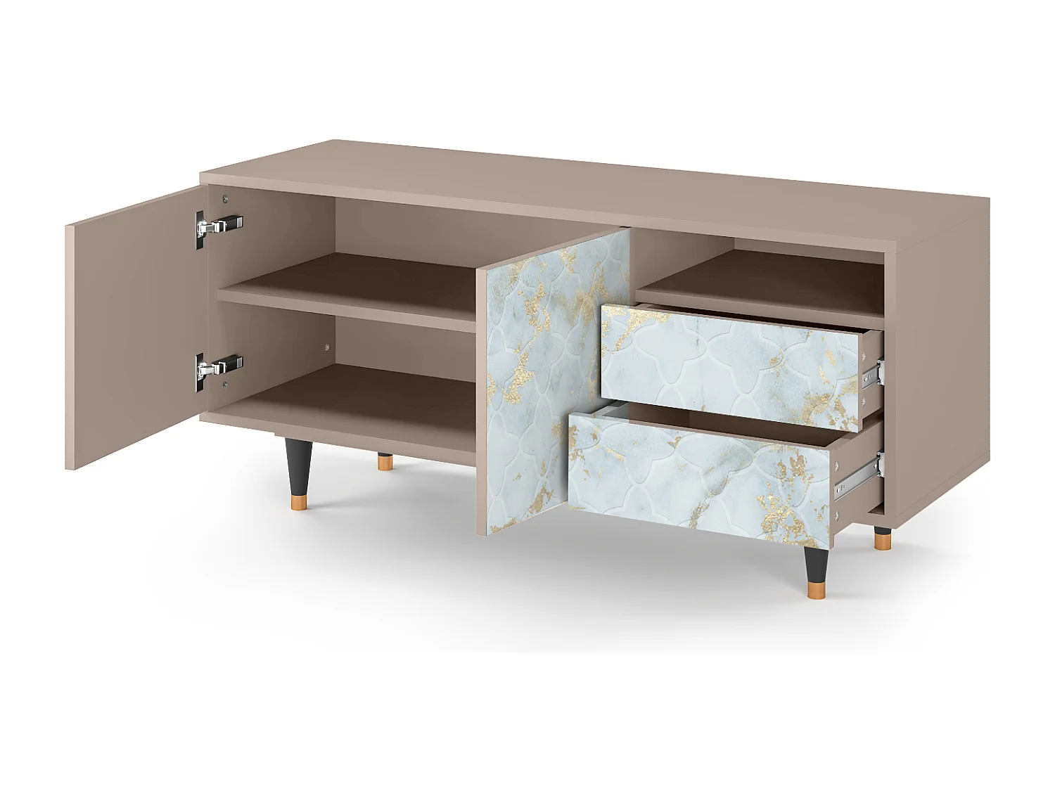 Mobile TV - 125х56х41 cm - T7 - Golden Waves, Latte