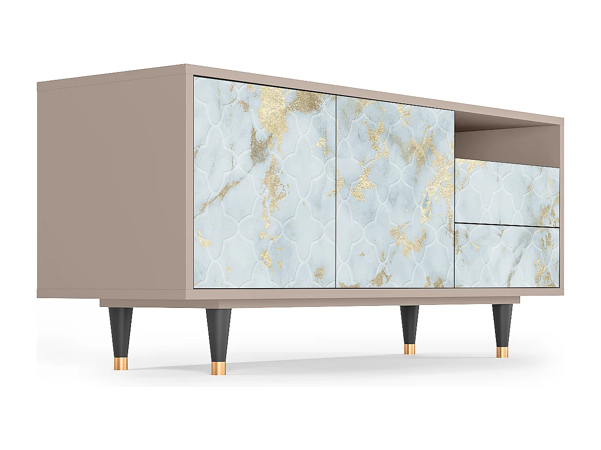 Meuble TV - 125х56х41 cm - T7 - Golden Waves, Latte