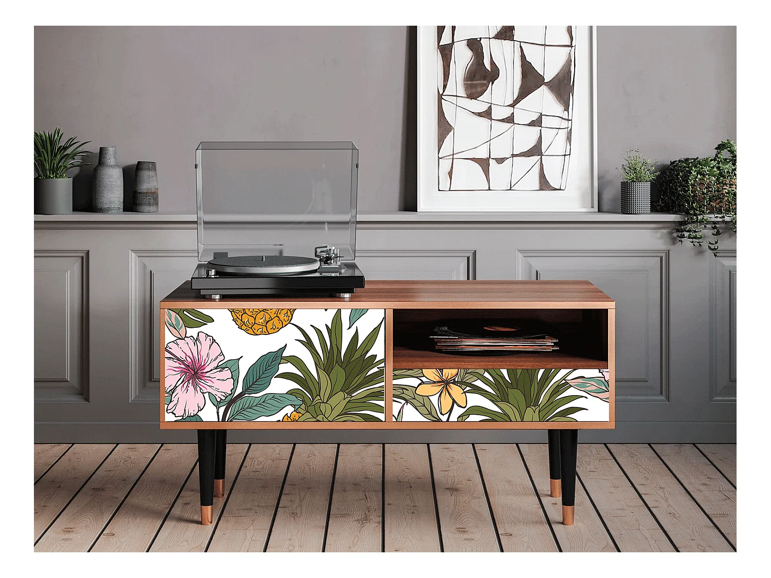 Mobile TV - 115х59х48 cm - T3 - Estival Fruit, Noce