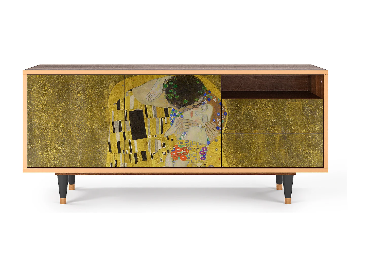 Mueble de TV - 125х56х41 cm - T7 - The Kiss by Klimt , Nogal
