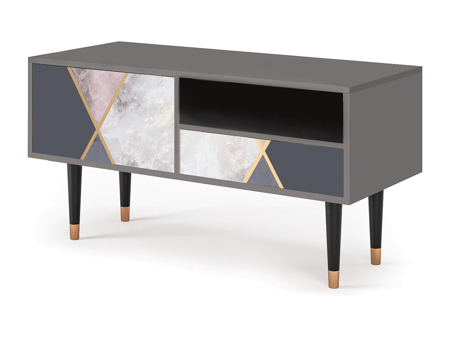 Meuble TV - 115х59х48 cm - T3 - Ideal Harmony, Gris