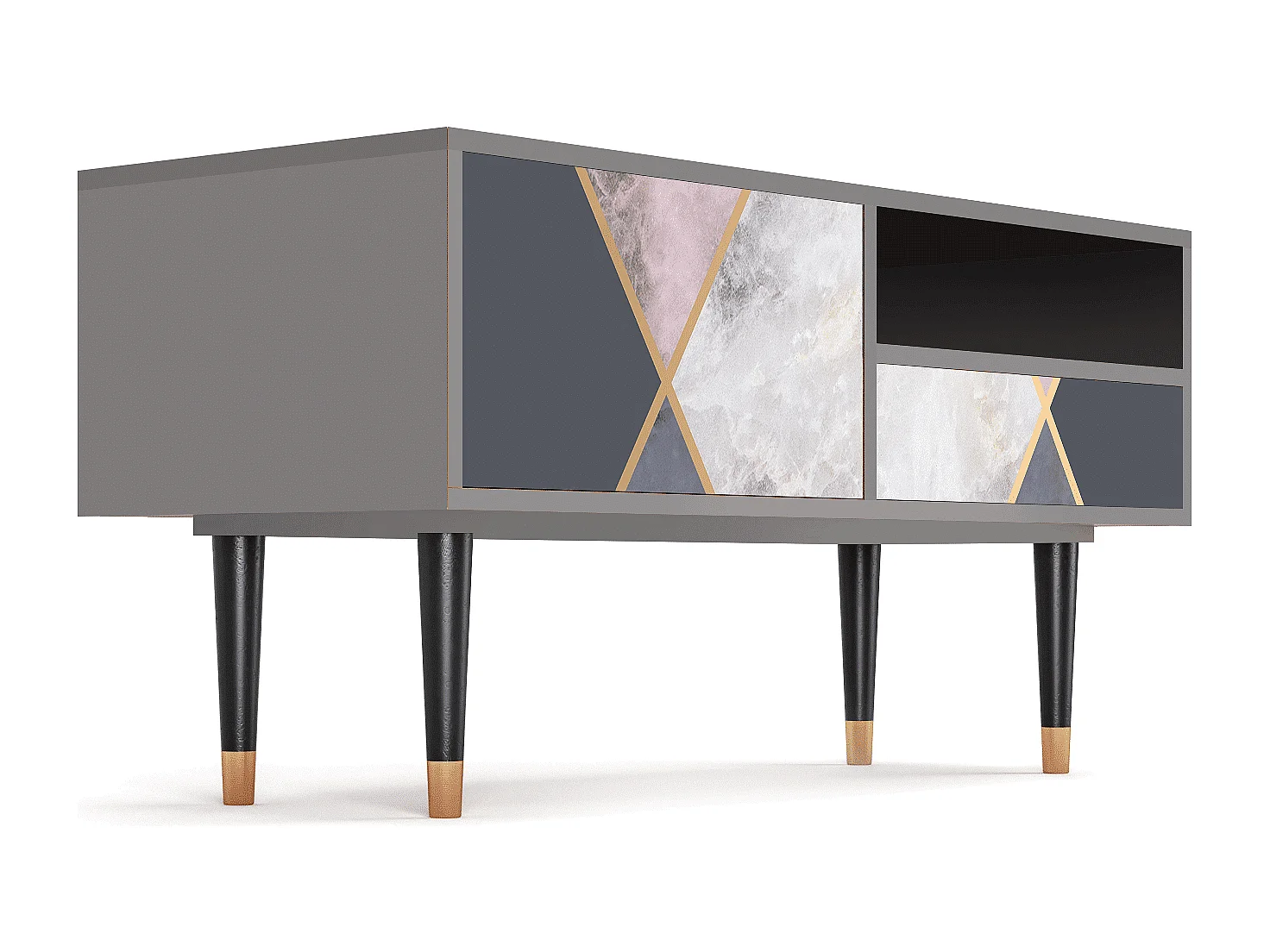 Meuble TV - 115х59х48 cm - T3 - Ideal Harmony, Gris