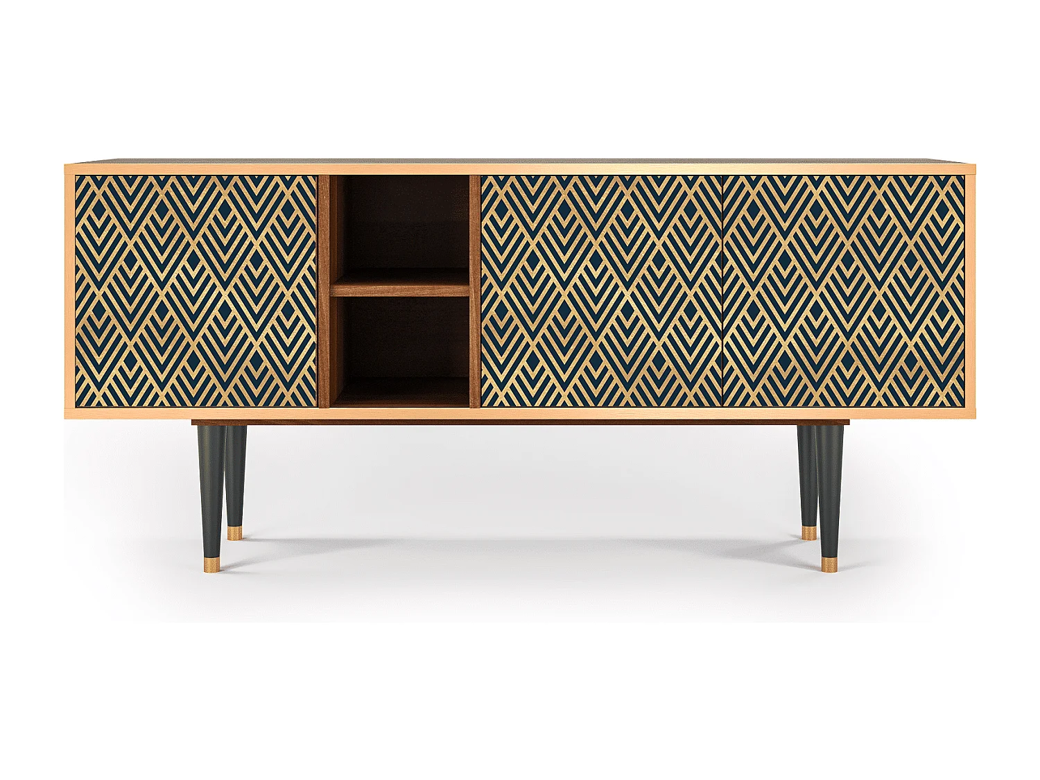 Meuble TV - 150х69х41 cm - T5 - Egypt Triangles, Noyer