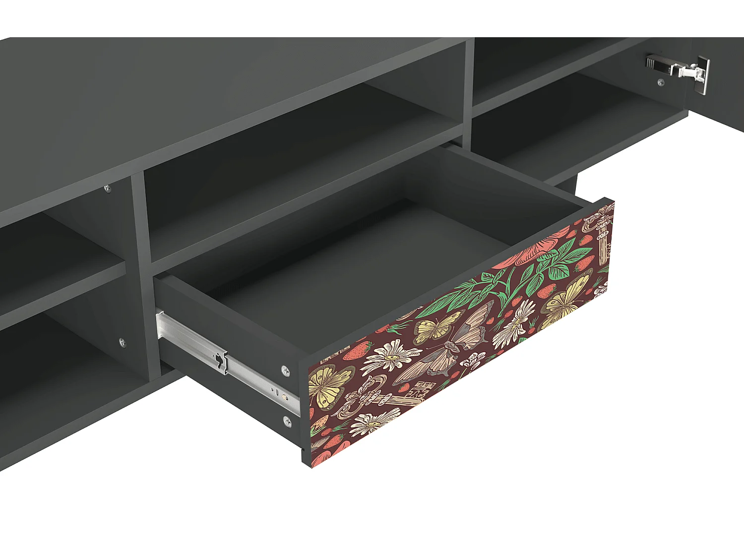 Mueble de TV - 170х59х41 cm - T6 - Alice in Wonderland, Antracita