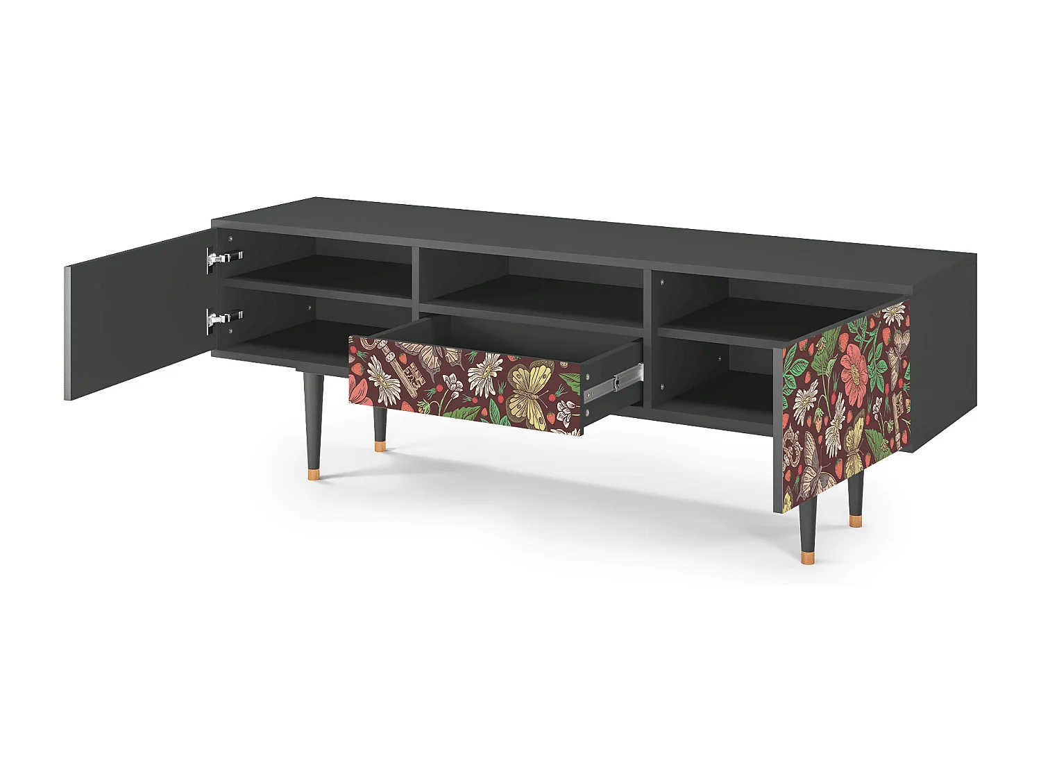 Meuble TV - 170х59х41 cm - T6 - Alice in Wonderland, Anthracite