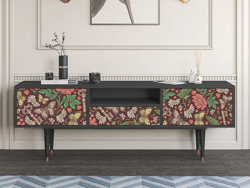 Meuble TV - 170х59х41 cm - T6 - Alice in Wonderland, Anthracite