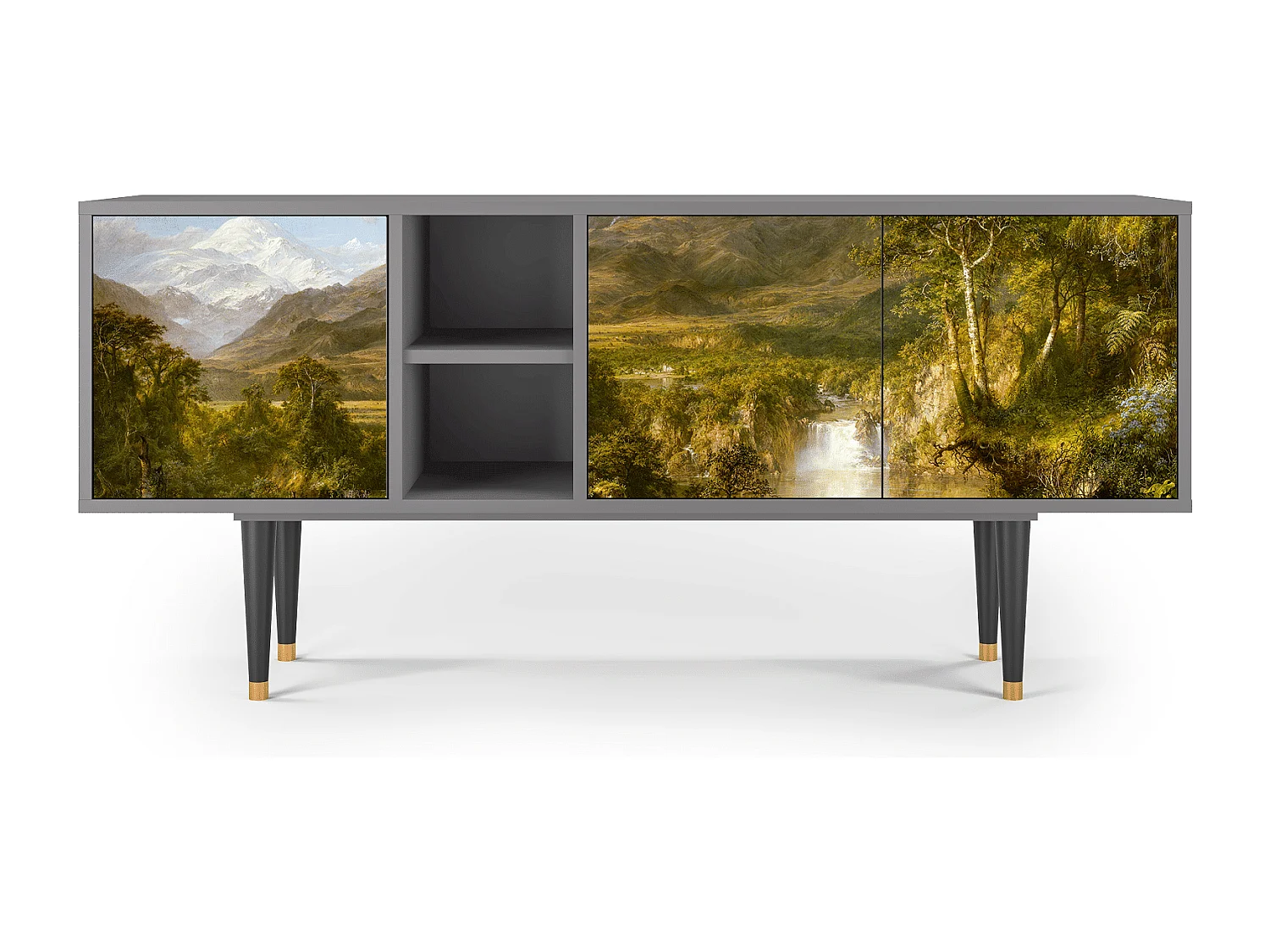 Mueble de TV - 150х69х41 cm - T5 - The Heart of the Andes , Cinza
