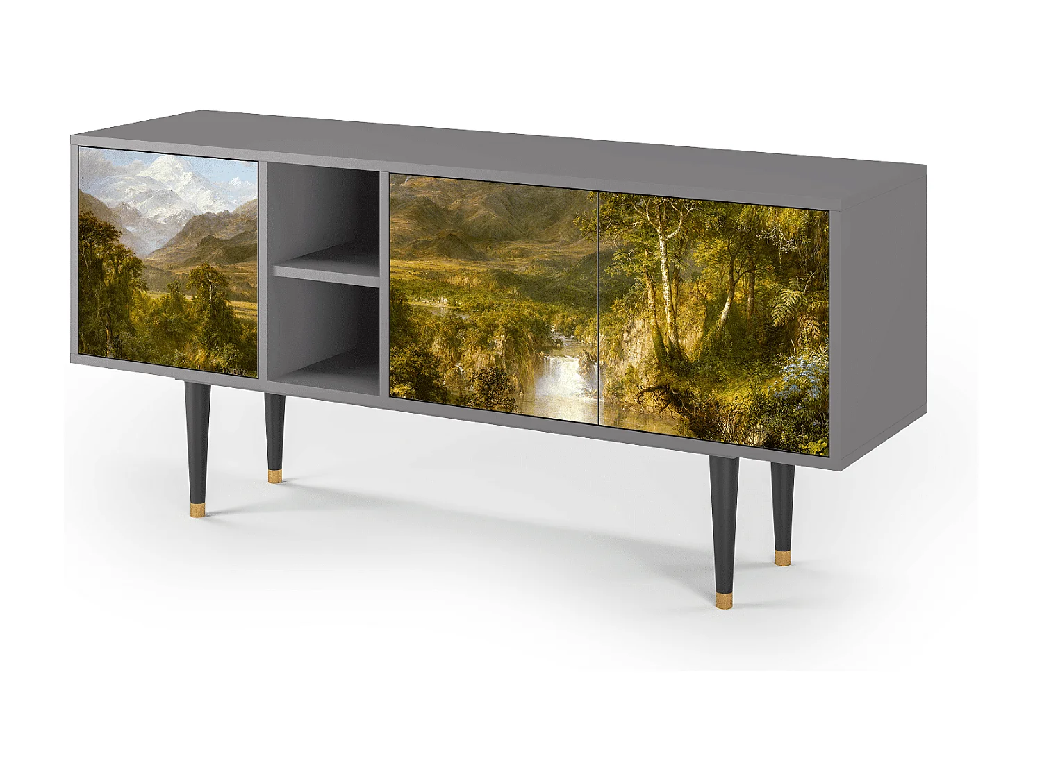 Mueble de TV - 150х69х41 cm - T5 - The Heart of the Andes , Cinza