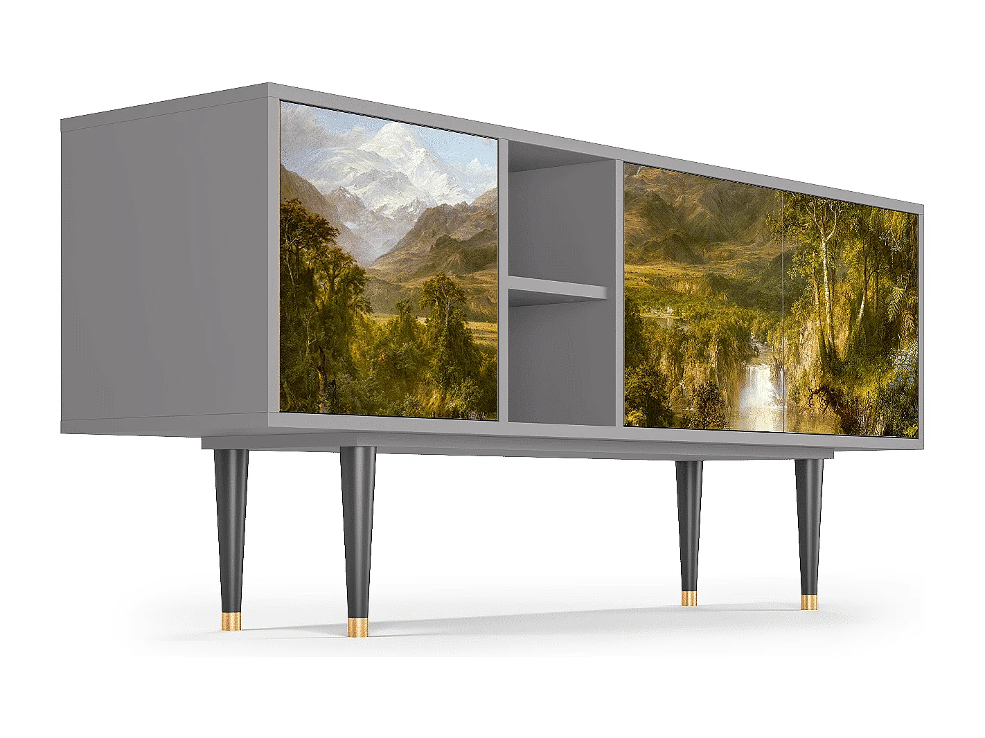 Mueble de TV - 150х69х41 cm - T5 - The Heart of the Andes , Cinza
