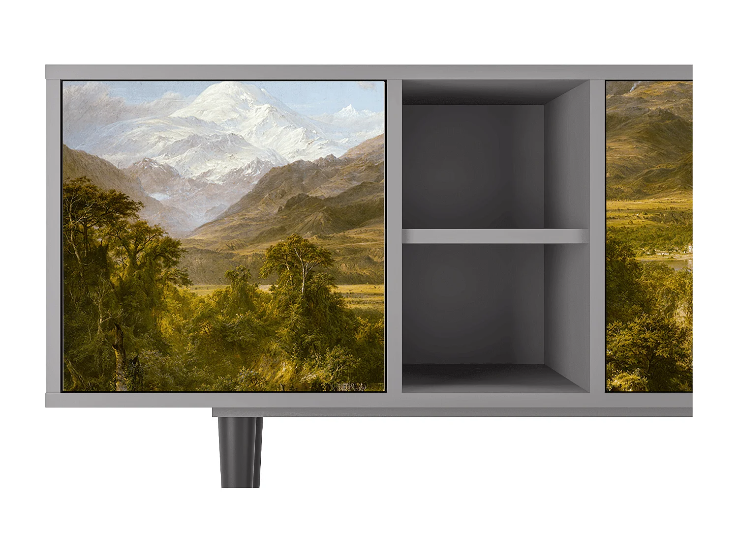Mobile TV - 150х69х41 cm - T5 - The Heart of the Andes , Grigio