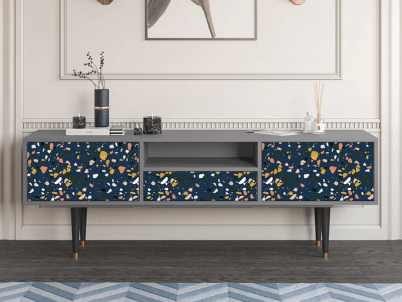 Szafka RTV - 170х59х41 cm - T6 - Night Sky Langhterns, Szary