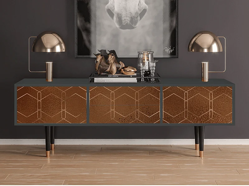 Szafka RTV - 170х59х48 cm - T4 - Chocolate Bar, Antracyt