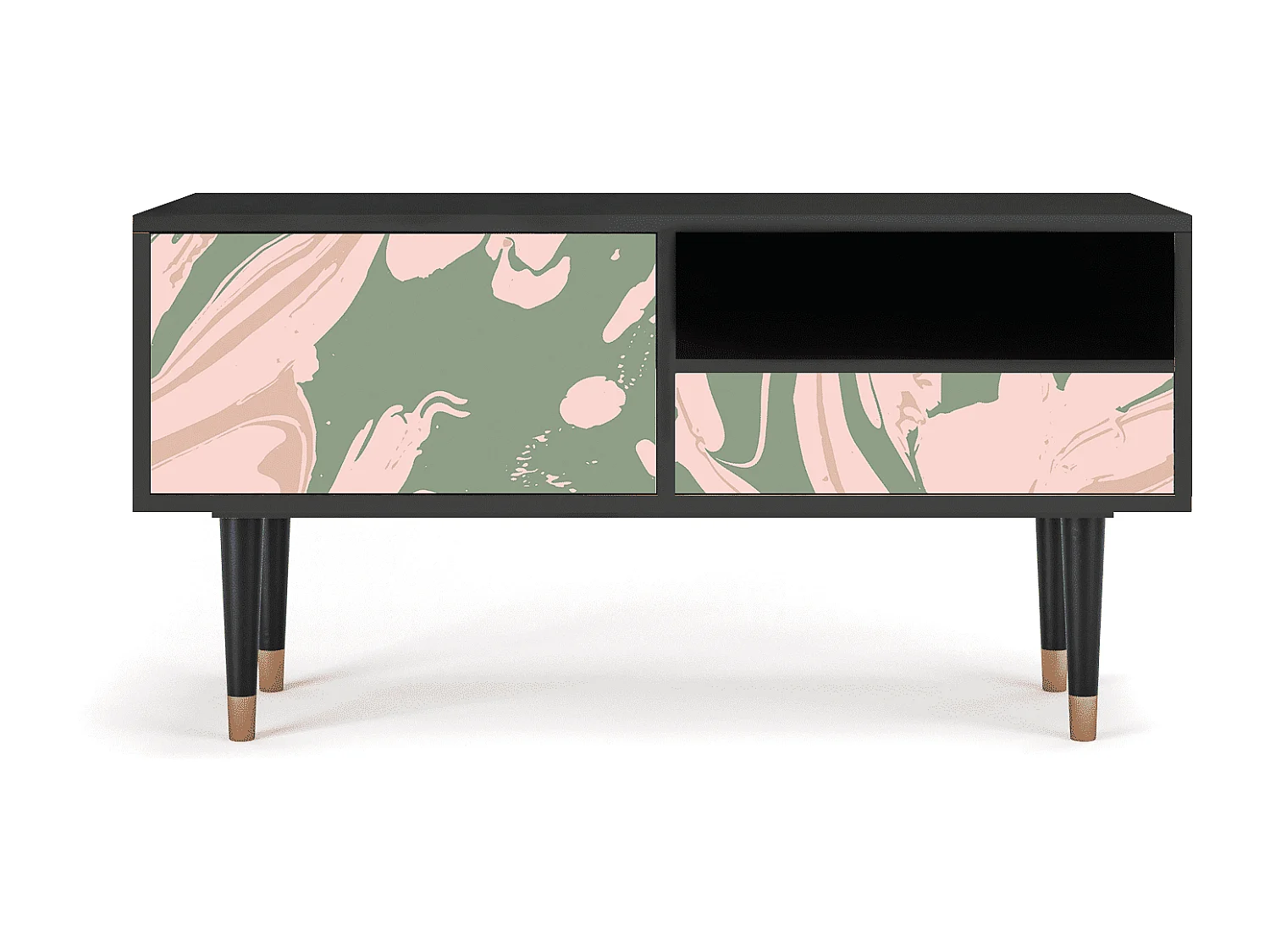 Meuble TV - 115х59х48 cm - T3 - Aquarelle, Anthracite