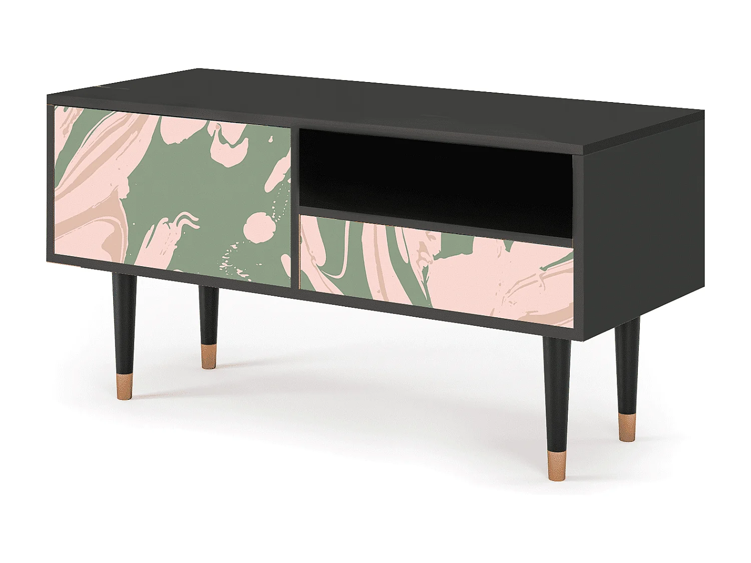 Meuble TV - 115х59х48 cm - T3 - Aquarelle, Anthracite