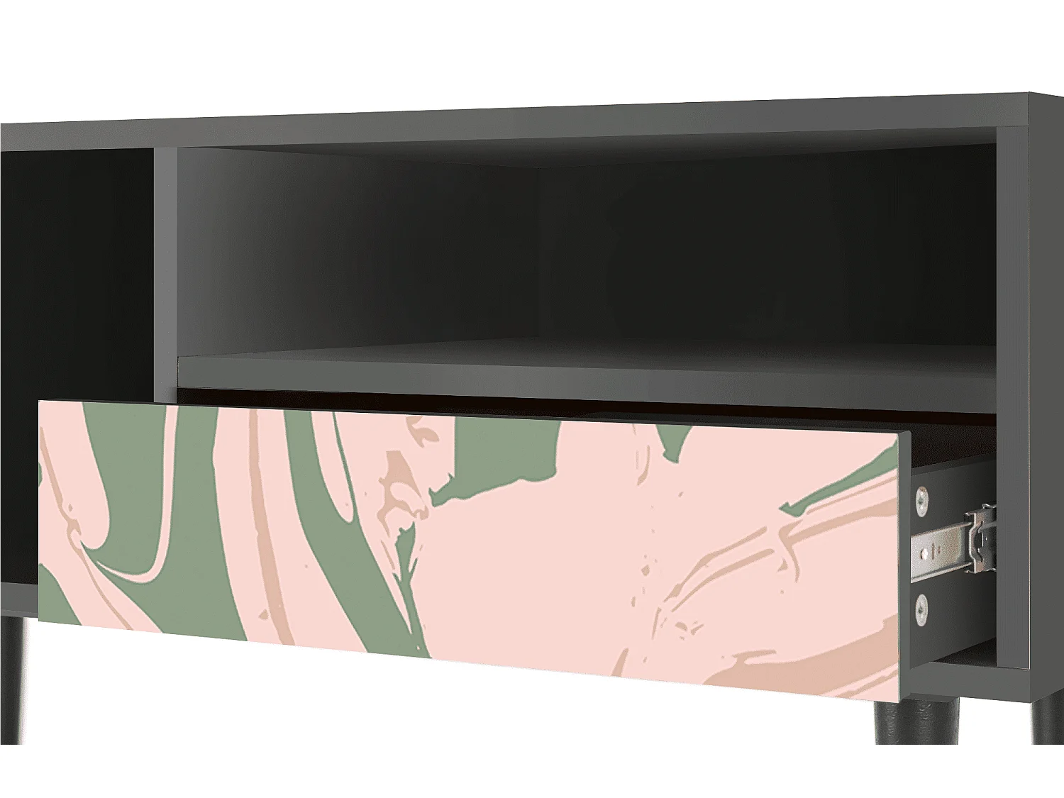 Mueble de TV - 115х59х48 cm - T3 - Aquarelle, Antracita