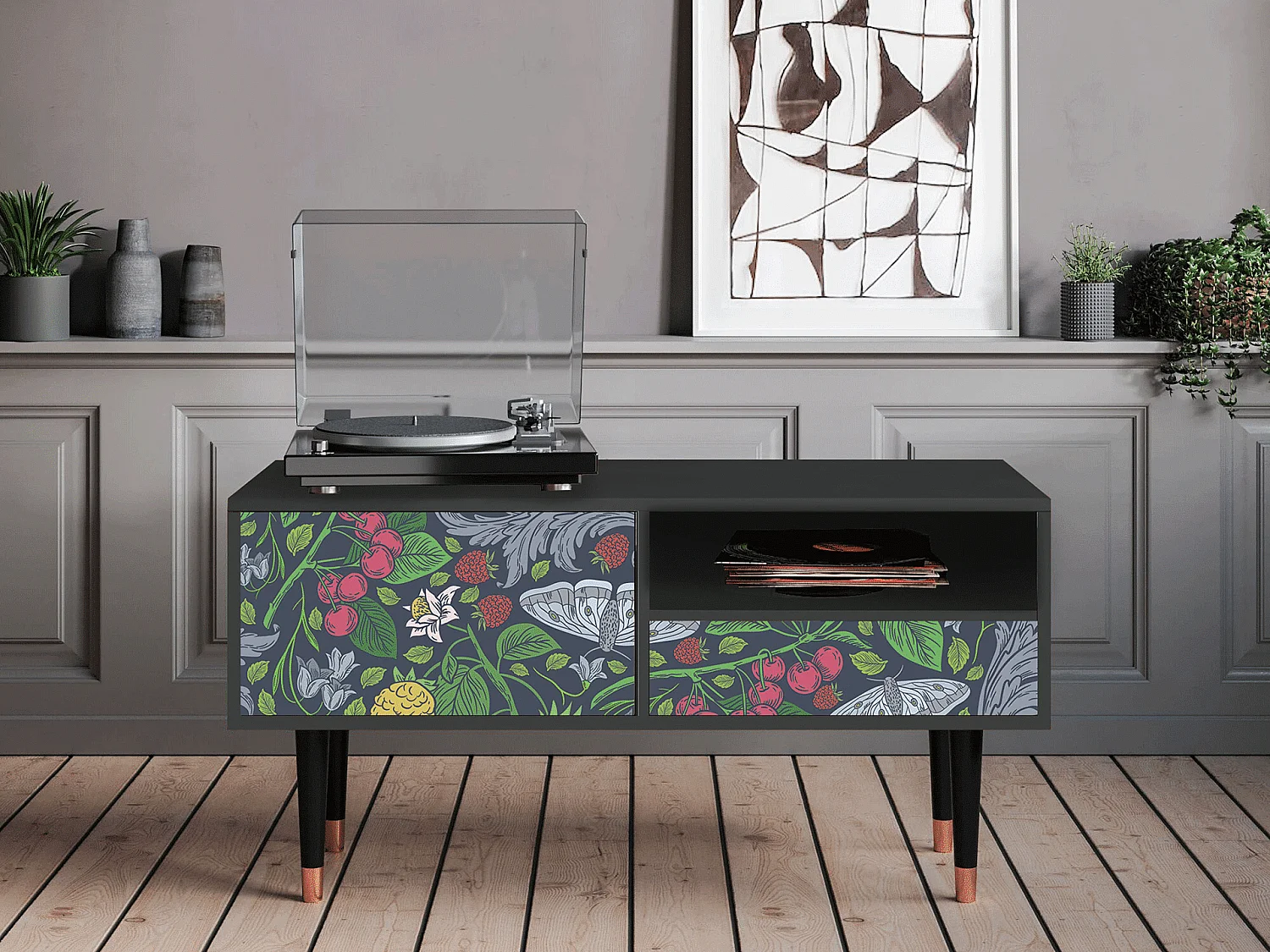 TV-meubel - 115х59х48 cm - T3 - Summer Berries, Antraciet