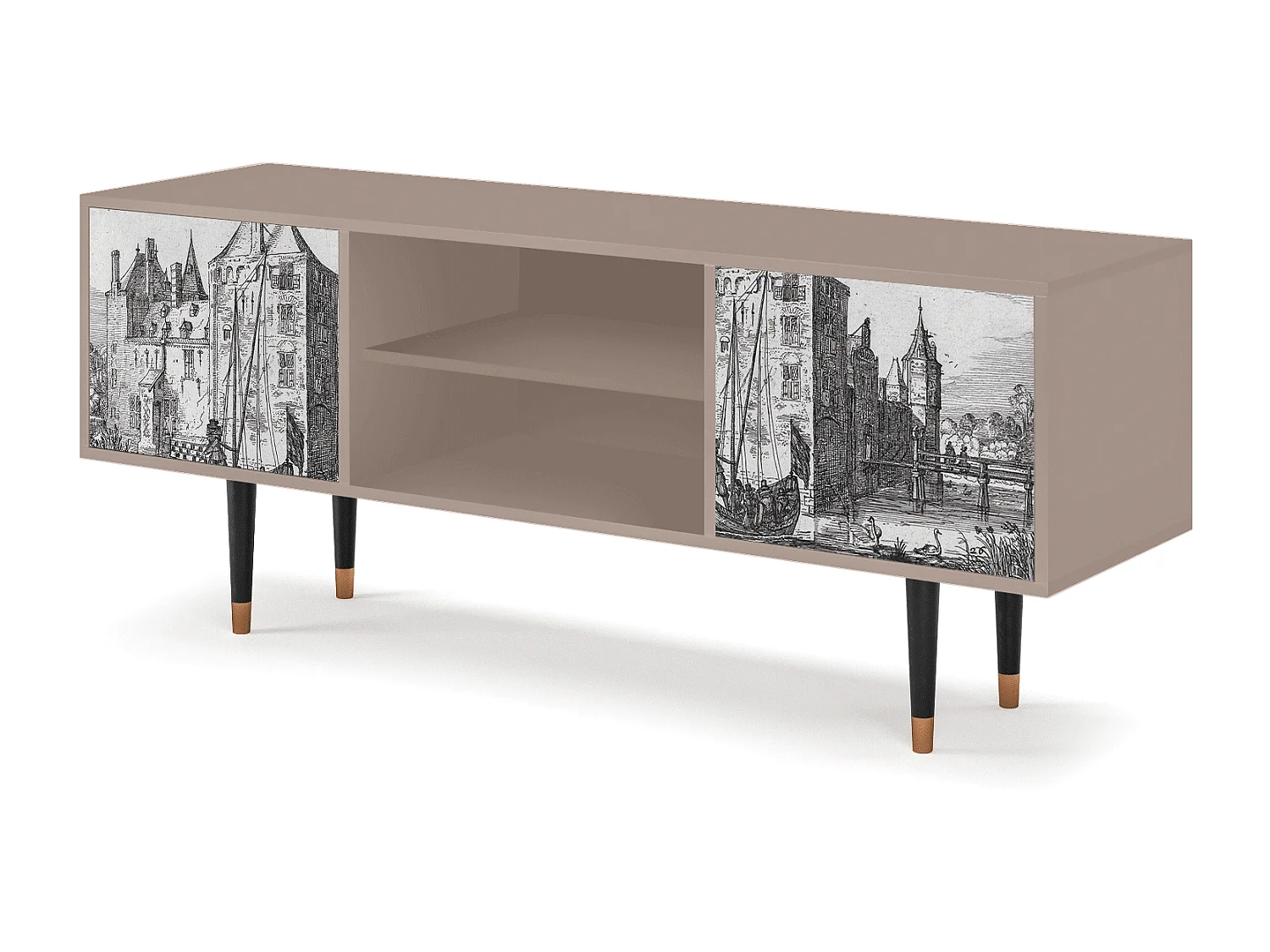 Meuble TV - 170х69х48 cm - T2 - Castle by Breugel, Latte