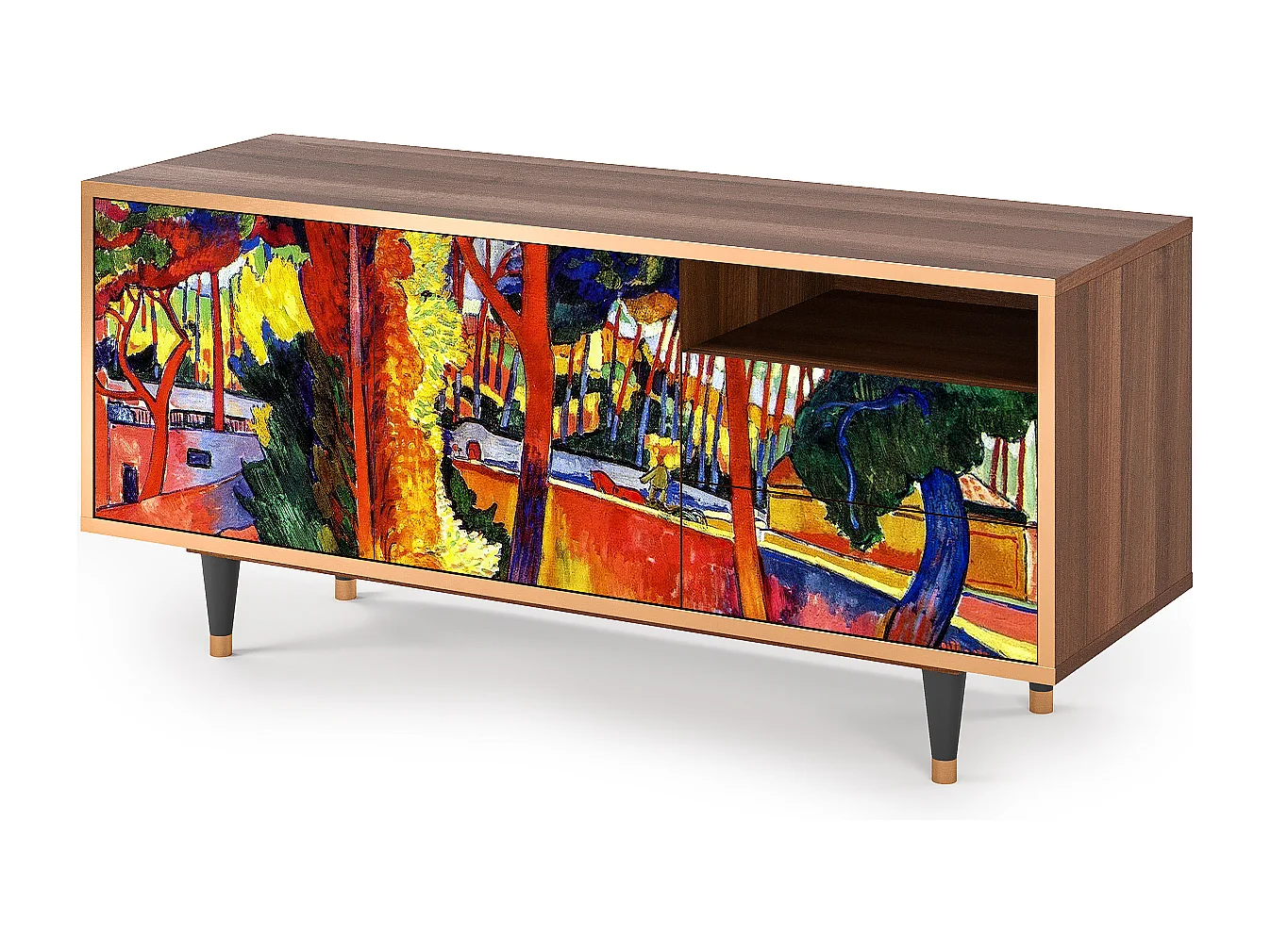 Meuble TV - 125х56х41 cm - T7 - The Turning Road, Noyer