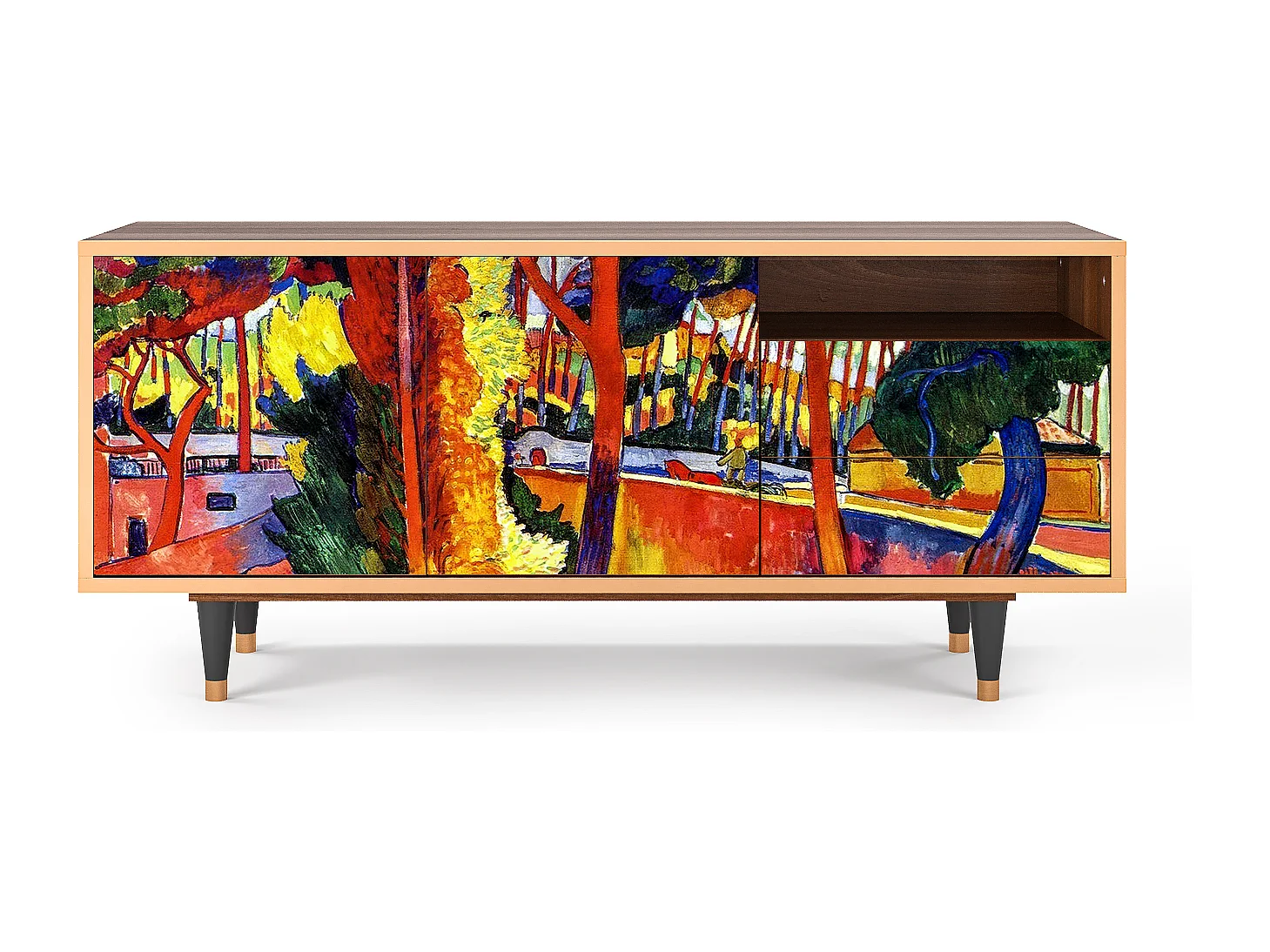 Meuble TV - 125х56х41 cm - T7 - The Turning Road, Noyer