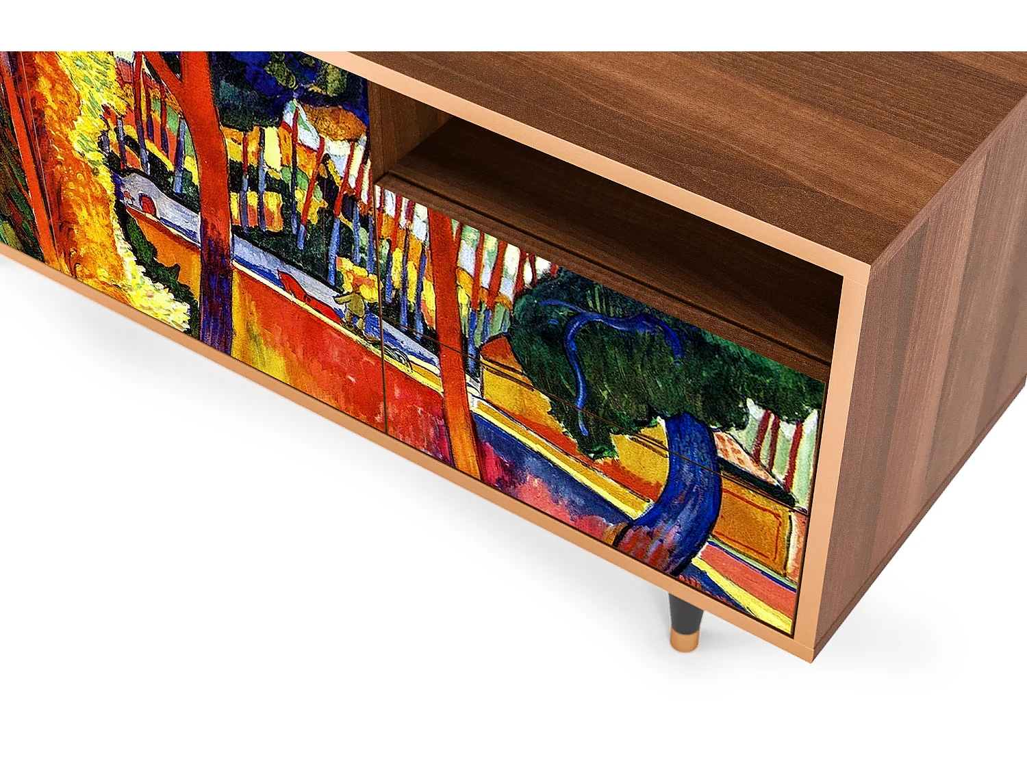 Meuble TV - 125х56х41 cm - T7 - The Turning Road, Noyer