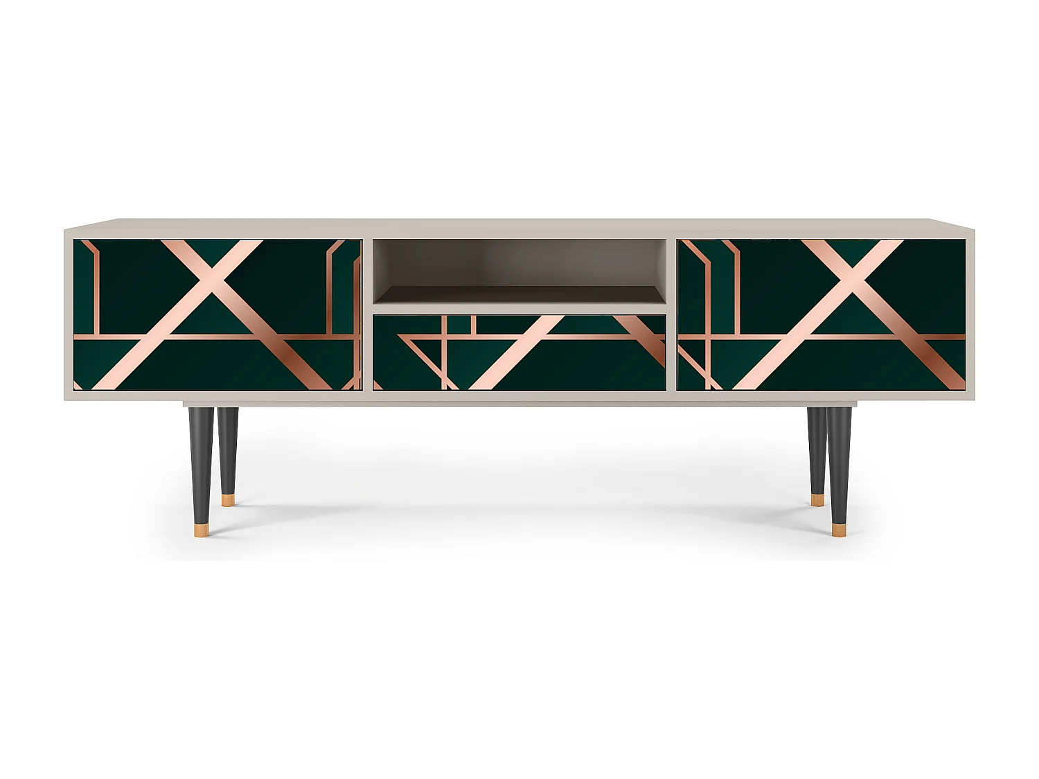 Szafka RTV - 170х59х41 cm - T6 - Emerald Gatsby, Piaskowy