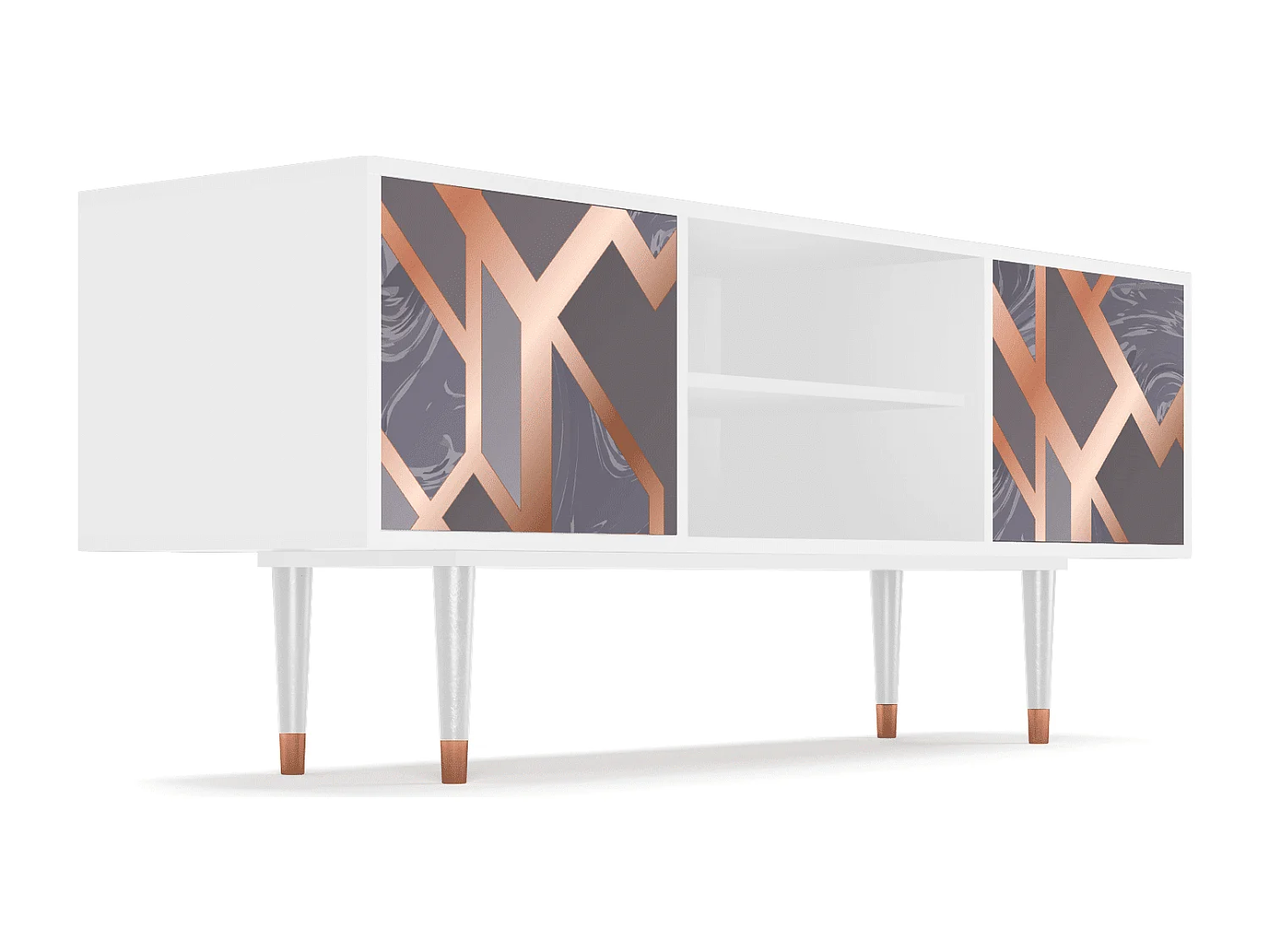 Meuble TV - 170х69х48 cm - T2 - Taupe Anatomy, Blanc