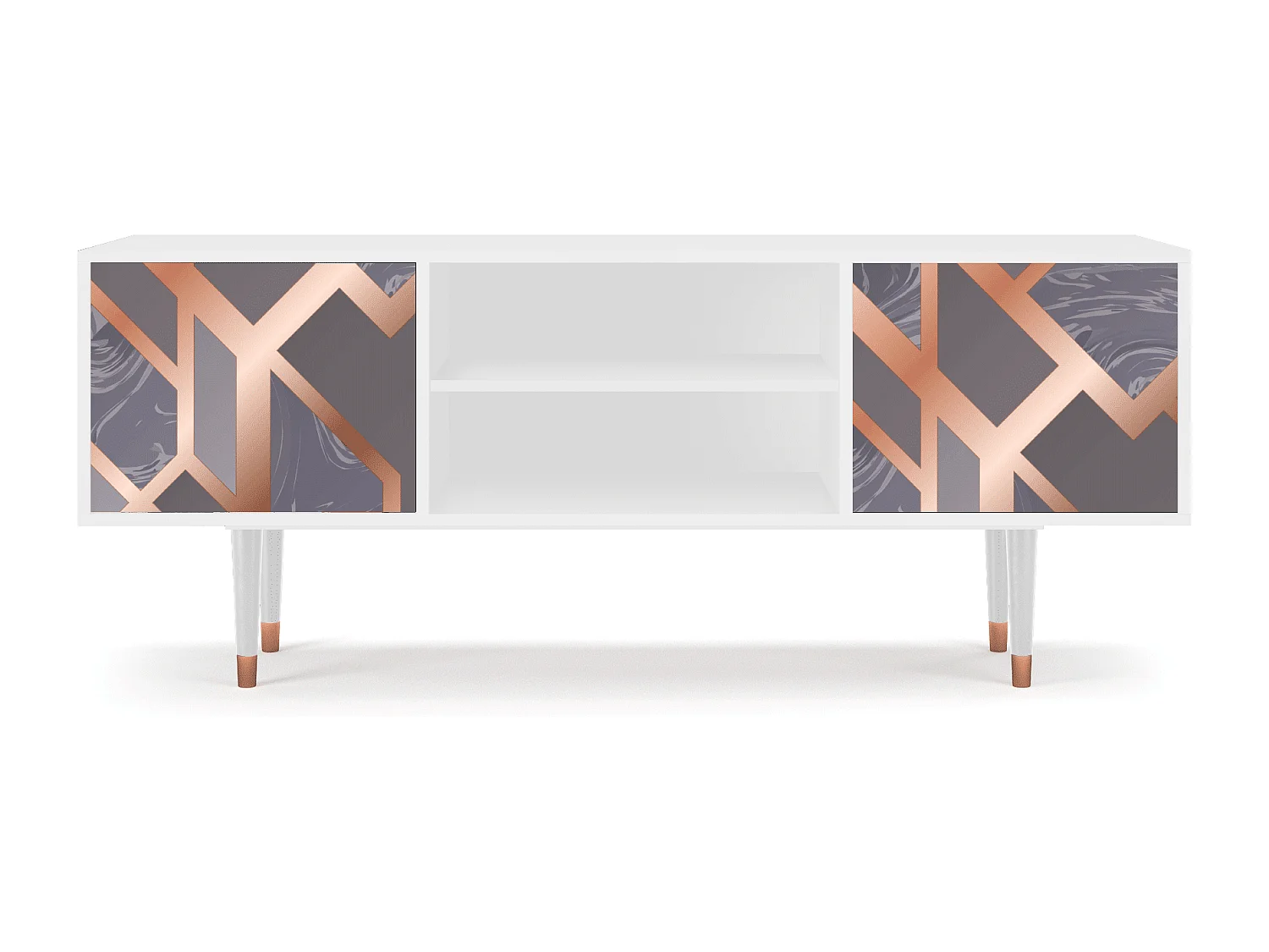 Meuble TV - 170х69х48 cm - T2 - Taupe Anatomy, Blanc