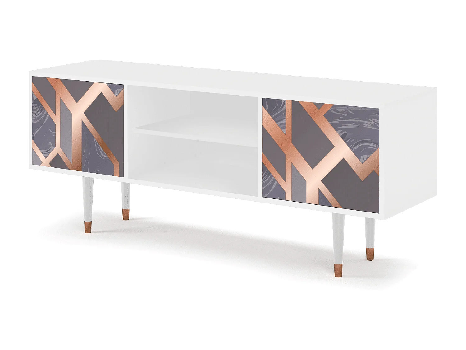 Meuble TV - 170х69х48 cm - T2 - Taupe Anatomy, Blanc