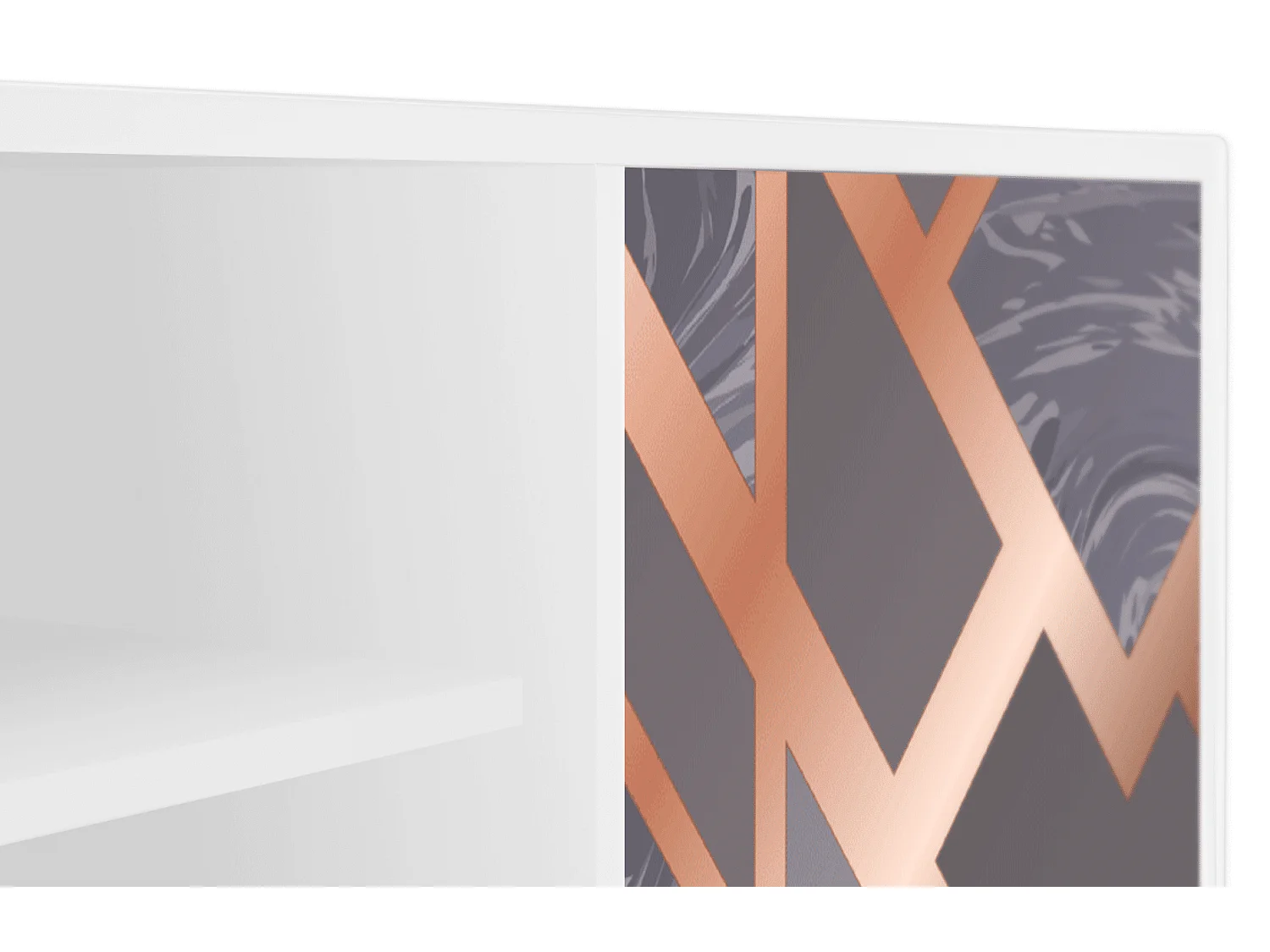 Meuble TV - 170х69х48 cm - T2 - Taupe Anatomy, Blanc