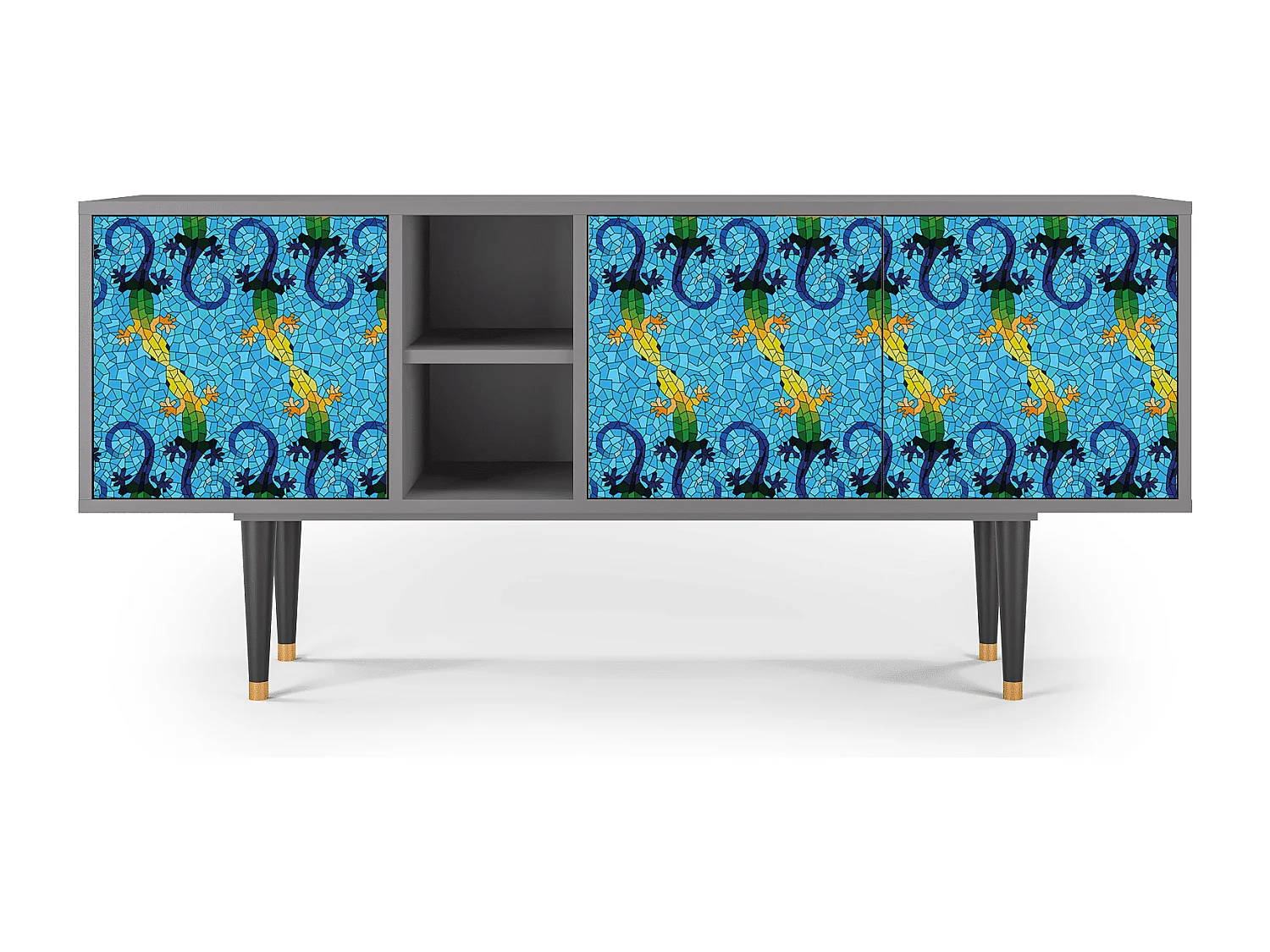 Meuble TV - 150х69х41 cm - T5 - Gaudi's Lizard, Gris