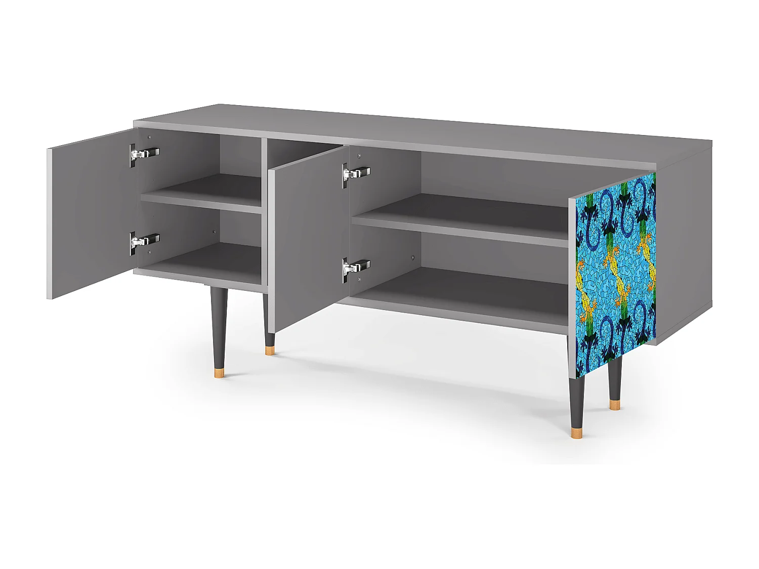 Meuble TV - 150х69х41 cm - T5 - Gaudi's Lizard, Gris