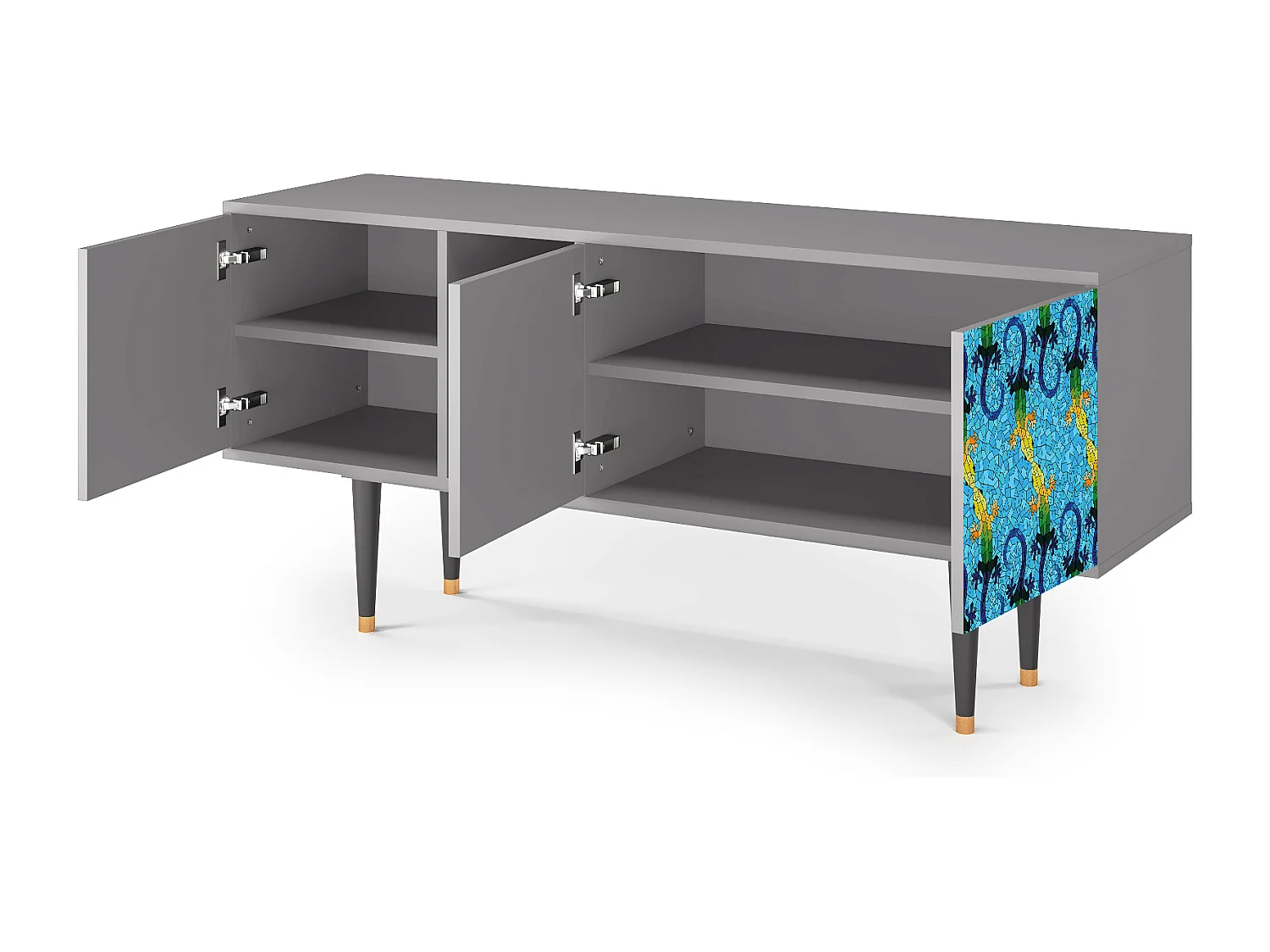 Meuble TV - 150х69х41 cm - T5 - Gaudi's Lizard, Gris