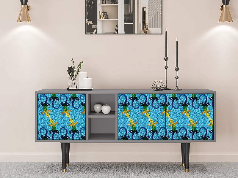 TV-meubel - 150х69х41 cm - T5 - Gaudi's Lizard, Grijs