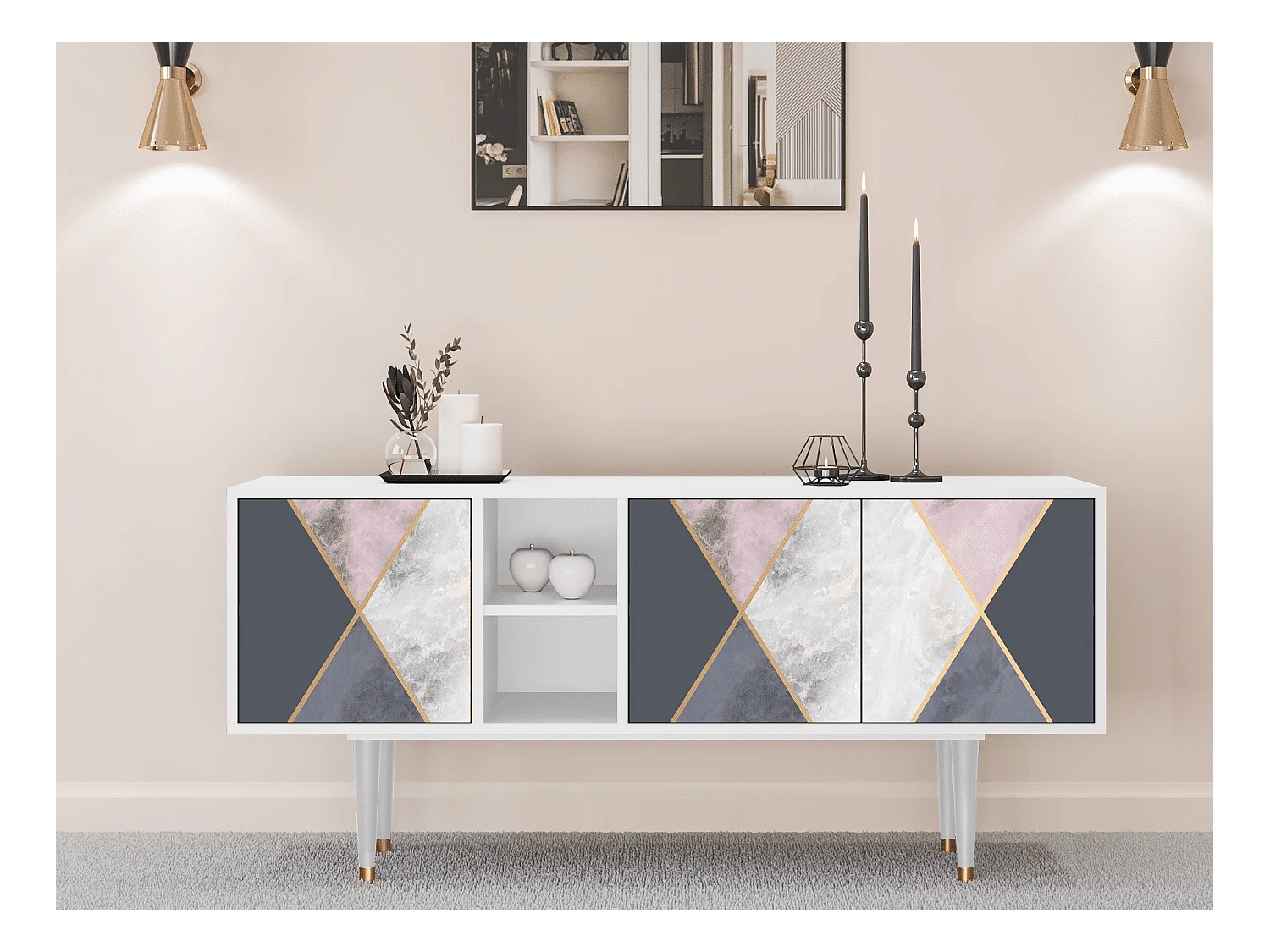 Meuble TV - 150х69х41 cm - T5 - Ideal Harmony, Blanc