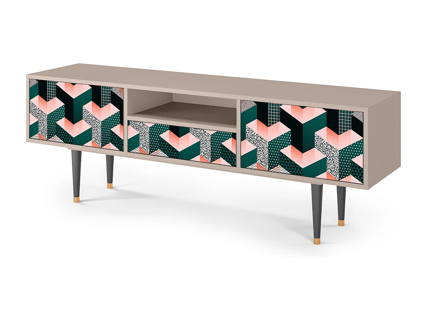 TV-Möbel - 170х59х41 cm - T6 - Geometric Madness, Sand