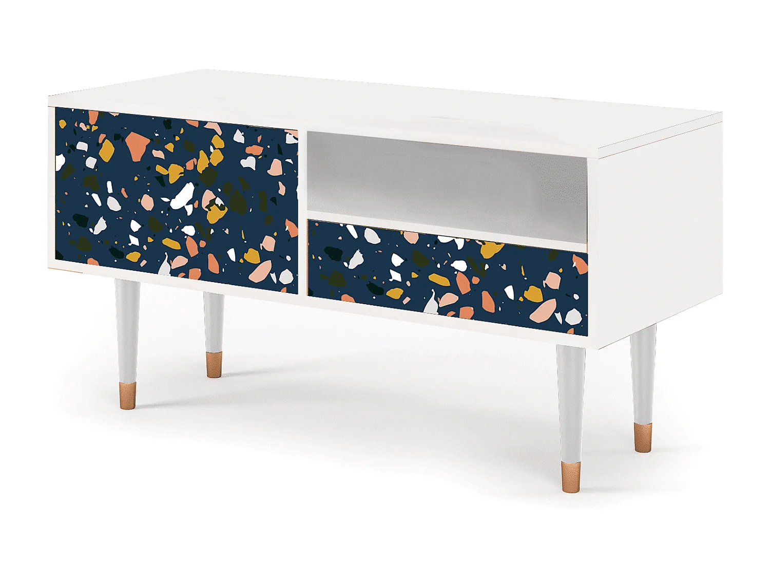 Meuble TV - 115х59х48 cm - T3 - Night Sky Langhterns, Blanc