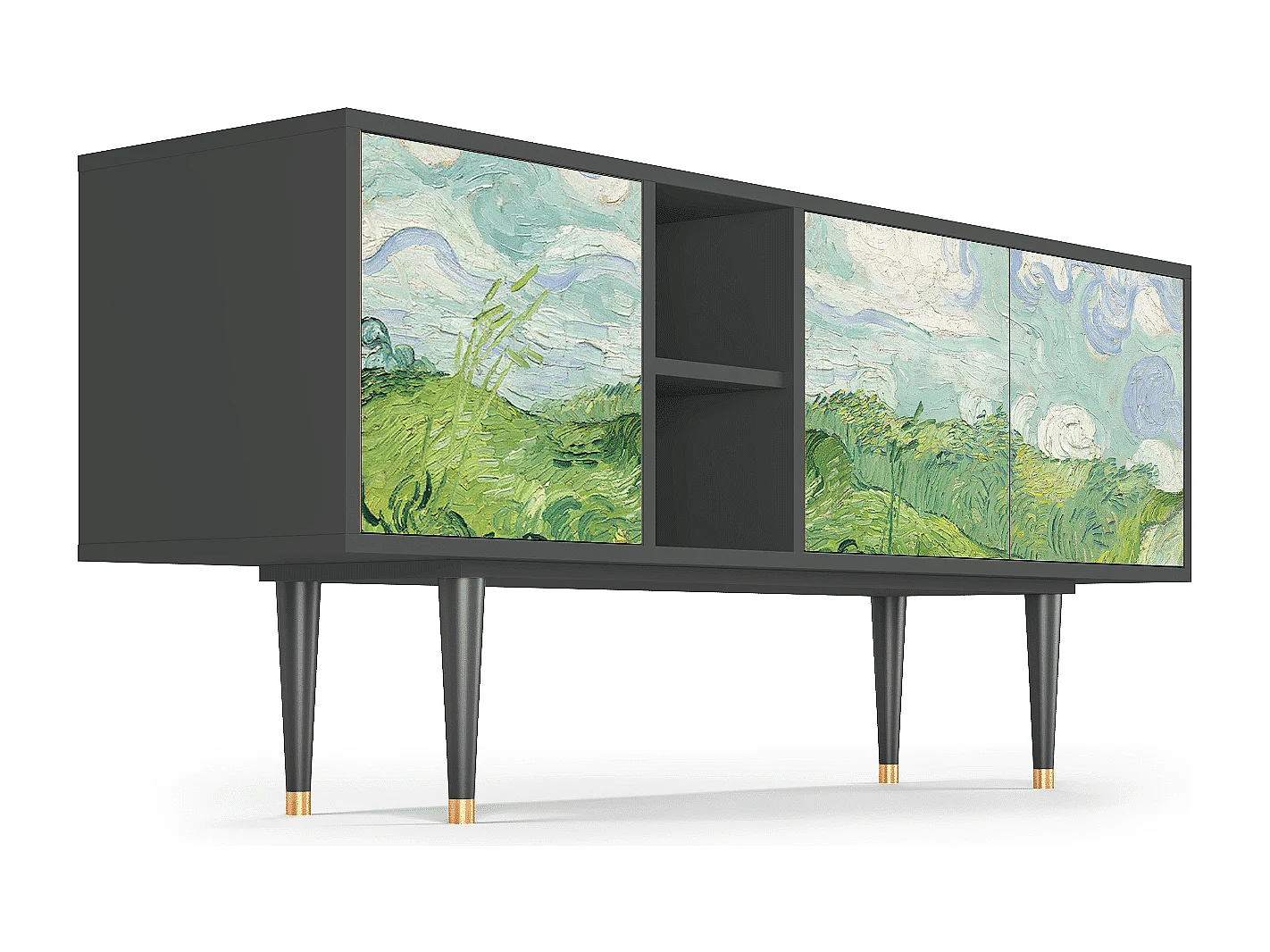 Meuble TV - 150х69х41 cm - T5 - Green Wheat Fields, Anthracite