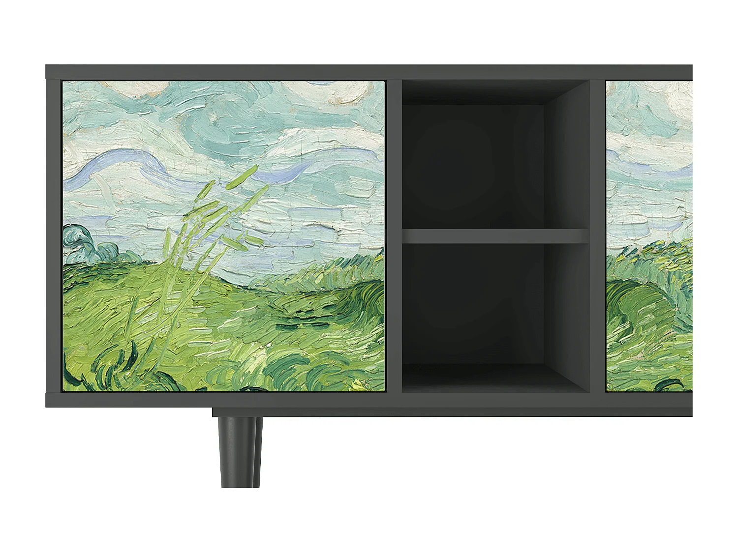 Meuble TV - 150х69х41 cm - T5 - Green Wheat Fields, Anthracite