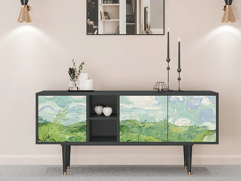 Meuble TV - 150х69х41 cm - T5 - Green Wheat Fields, Anthracite