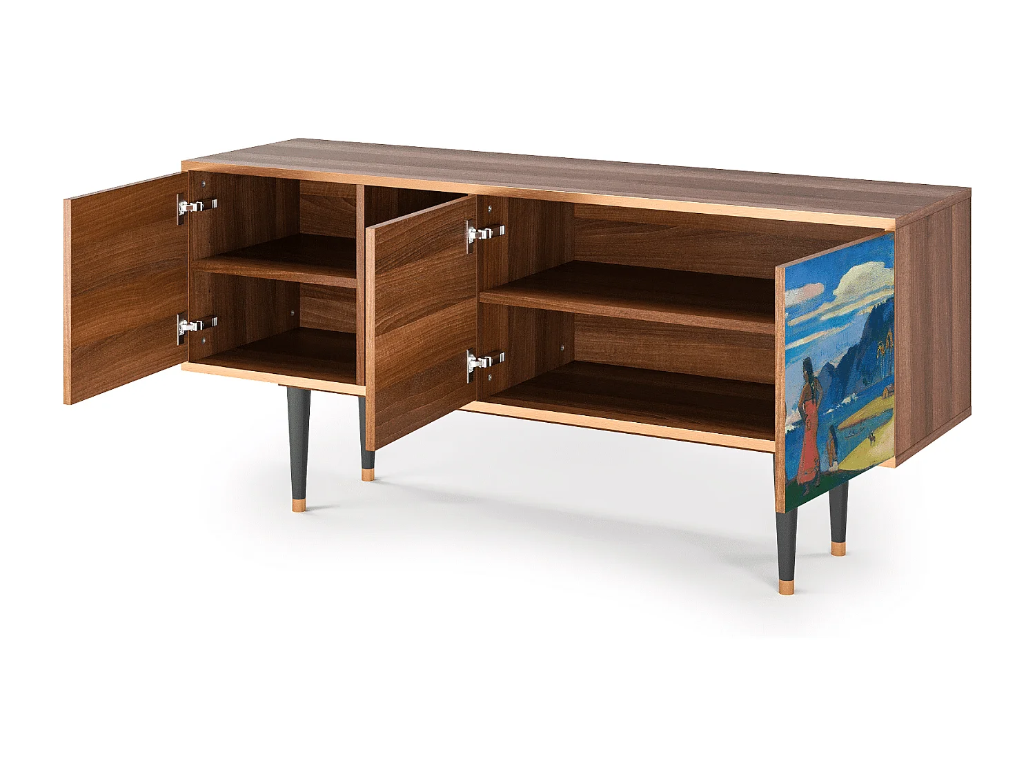 Meuble TV - 150х69х41 cm - T5 - Day of the God, Noyer