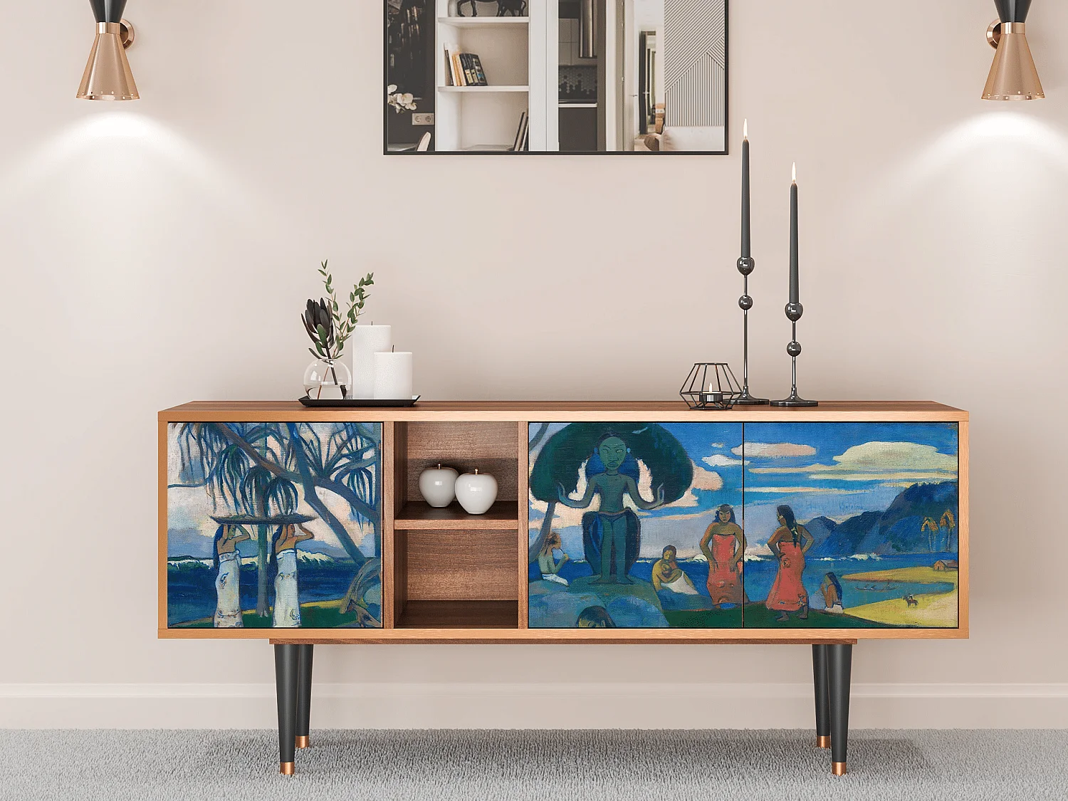 Meuble TV - 150х69х41 cm - T5 - Day of the God, Noyer