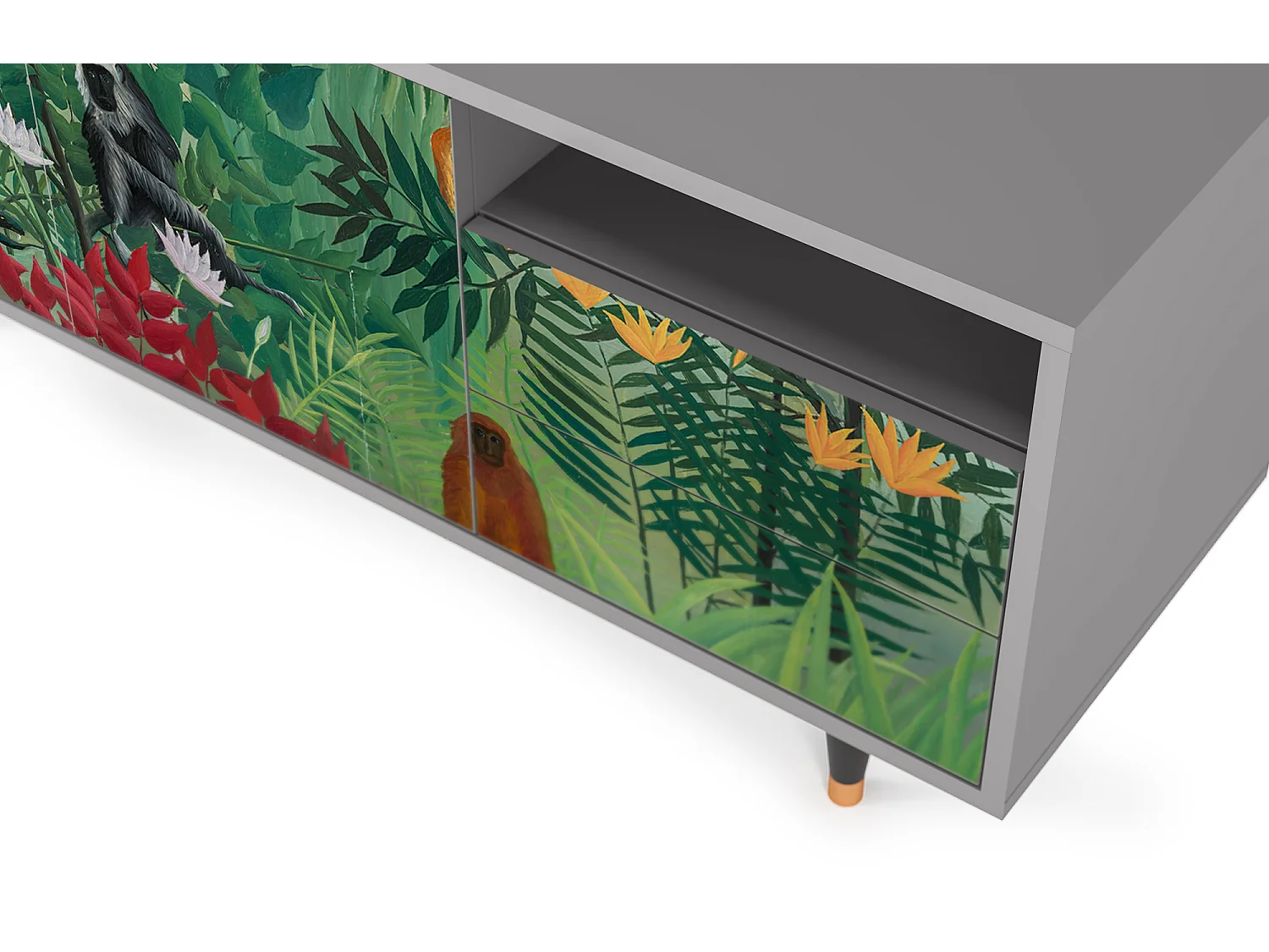 Meuble TV - 125х56х41 cm - T7 - Jungles in Paris, Gris