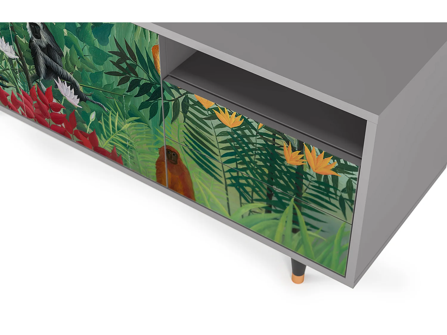 Meuble TV - 125х56х41 cm - T7 - Jungles in Paris, Gris