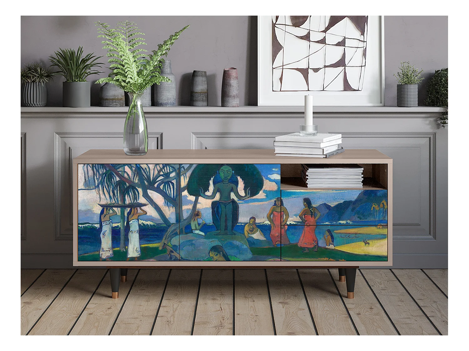 Meuble TV - 125х56х41 cm - T7 - Day of the God, Latte